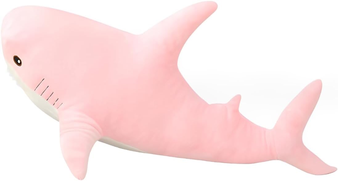 Plush Shark Toy Pillow, 31.4-inch Giant Shark Plush Animal Toy Super Soft and Cute Pillow Children’s Boys and Girls Room Decoration Bedtime Gift (80CM,Blue)