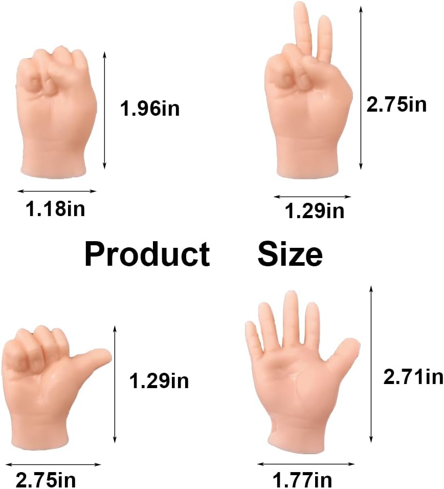 10 PCS Mini Hands for Cats，Small Hands Tiny Folded Hands Mini Realistic Hand Finger Puppets for Puppet Show,Gag Performance, Funny Stretchable Rubber Little Finger Hands for Cats and Puppy