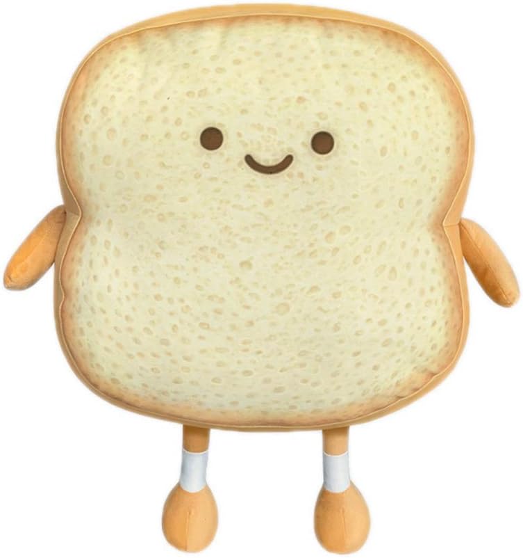Toast Bread Pillow Funny Food Plush Toy Pillows Small Cute Stuffed Plush Sofa Pillow (Toast Bread,Golden)