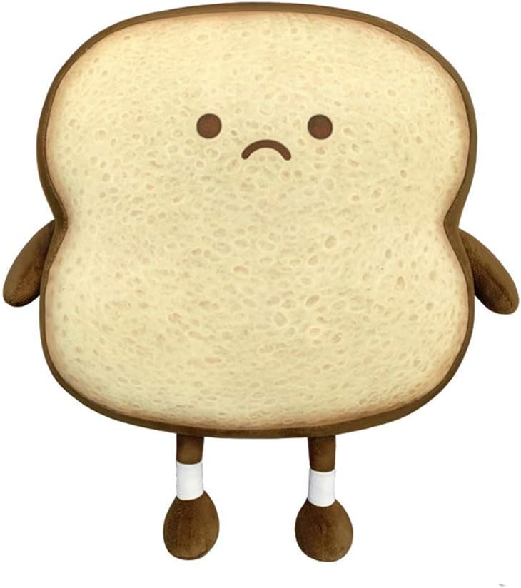 Toast Bread Pillow Funny Food Plush Toy Pillows Small Cute Stuffed Plush Sofa Pillow (Toast Bread,Golden)
