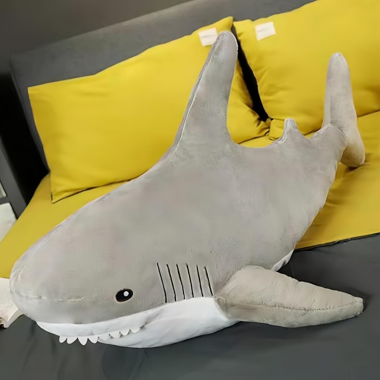 Ryttir 31 Inch XL Giant Shark Stuffed Animals,Chubbier Shark Pillow Soft Shark Plush Shark Body Pillow Stuffed Shark Décor, Perfect Chrismas Stress Relief Gift for Kids Women