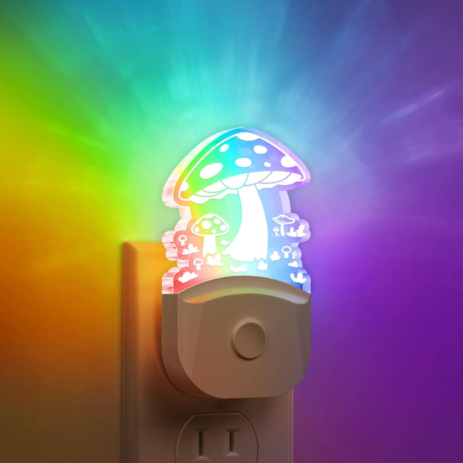 Night Lights Plug Into Wall [2 Pack], Color Changing Night Light for Kids, 8-Color RGB LED Nightlight with Dusk to Dawn Sensor for Bathroom Decor, Children Room, Gift
