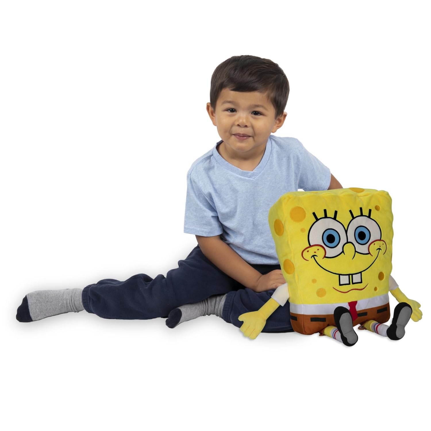NoJo Spongebob Squarepants Plush Toddler Cuddle Pillow Soft Character for Kids Decorative for Travel, Playtime, Nursery Décor, Gifting, Daycare (Officially Licensed Product)