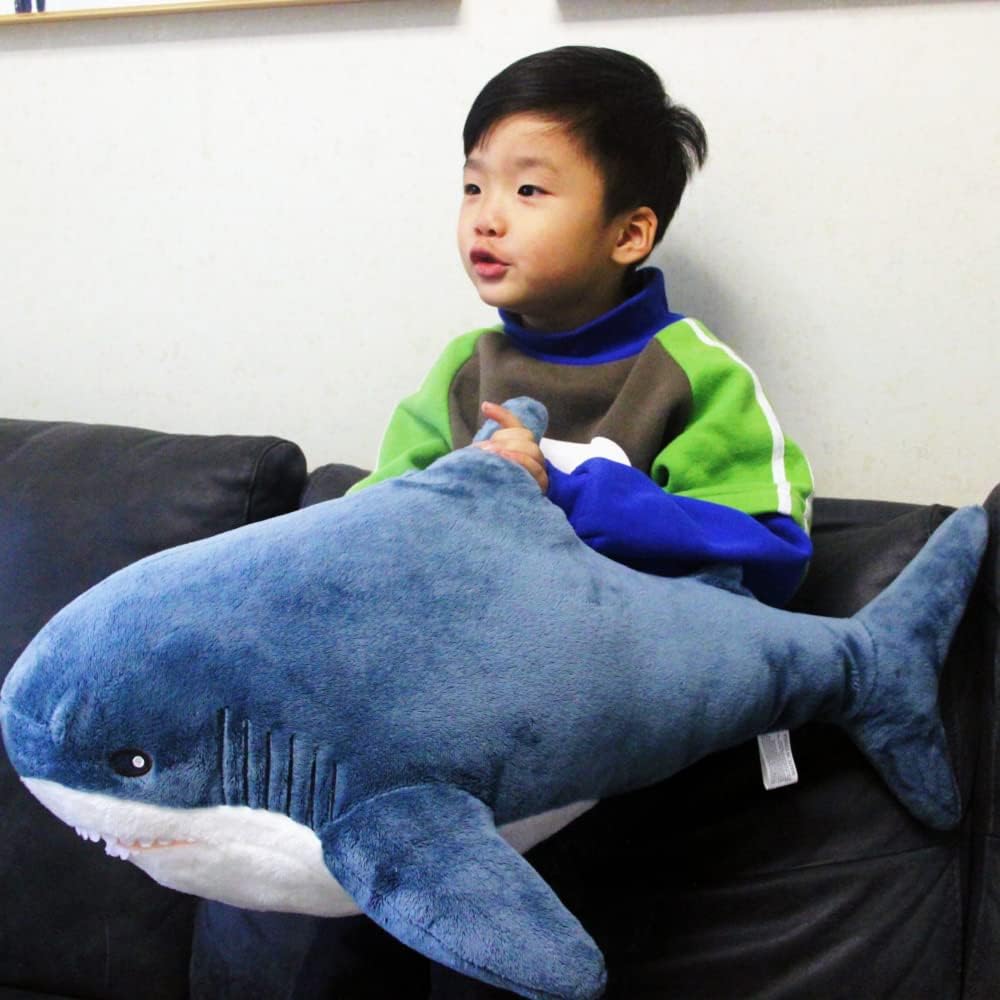 Ryttir 31 Inch XL Giant Shark Stuffed Animals,Chubbier Shark Pillow Soft Shark Plush Shark Body Pillow Stuffed Shark Décor, Perfect Chrismas Stress Relief Gift for Kids Women