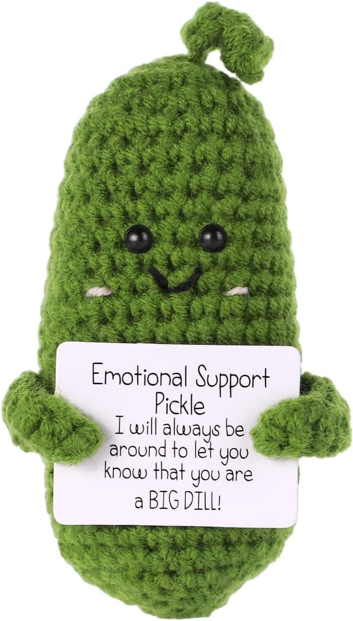 Mini Funny Positive Penguin, Cute Potato 2.6 Inch Knitted Penguin Toy with Positive Card Positive Penguin Crochet Doll Cheering Gift for Graduation Family Friend Encouragement Party Decoration(Gray)