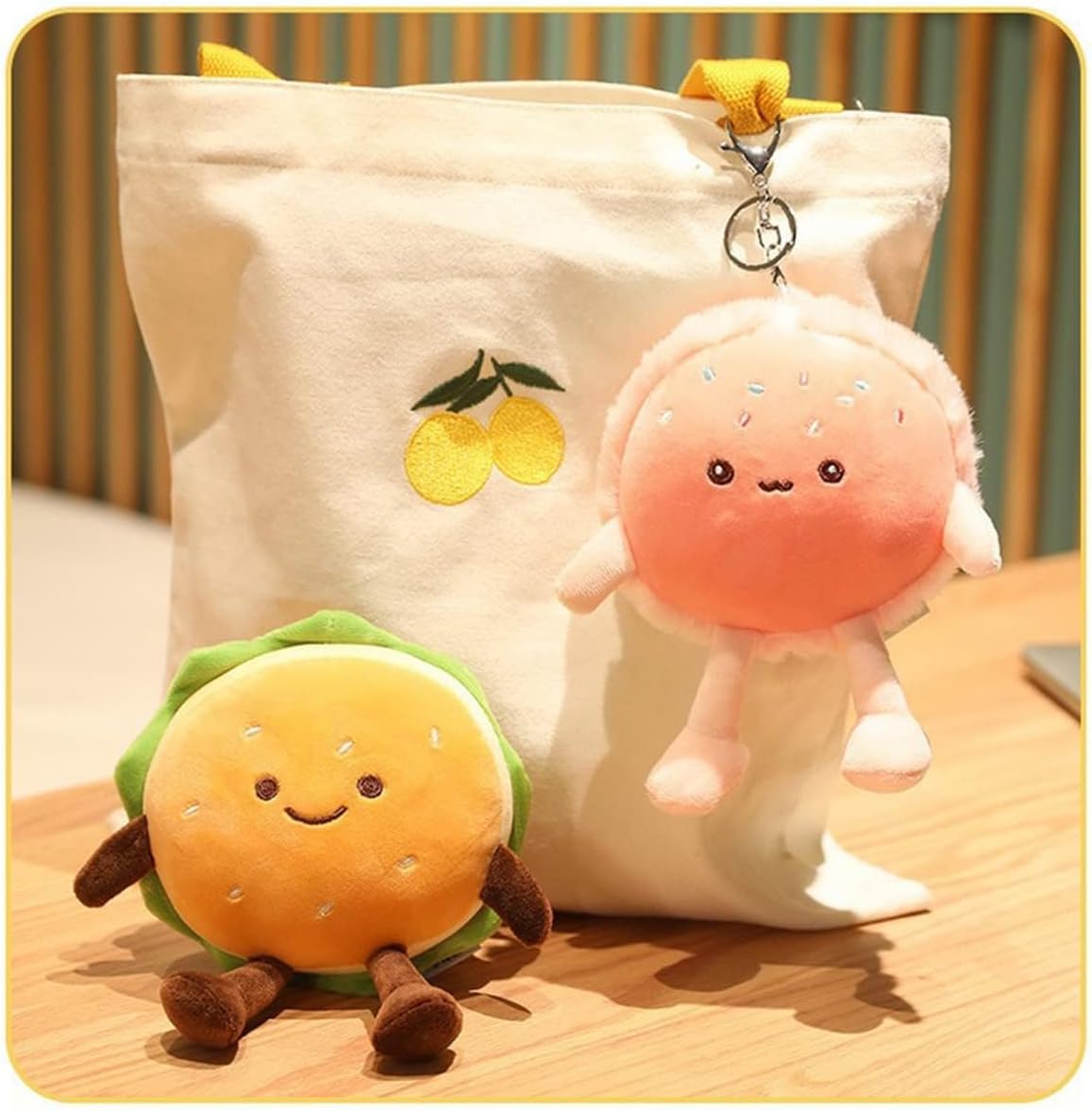 Hamburger Plush Toy - Hamburger Stuffed Toys - Cute Food Plush Pillow - Room Decor Holiday Birthday for Kids Boys Girls (6")