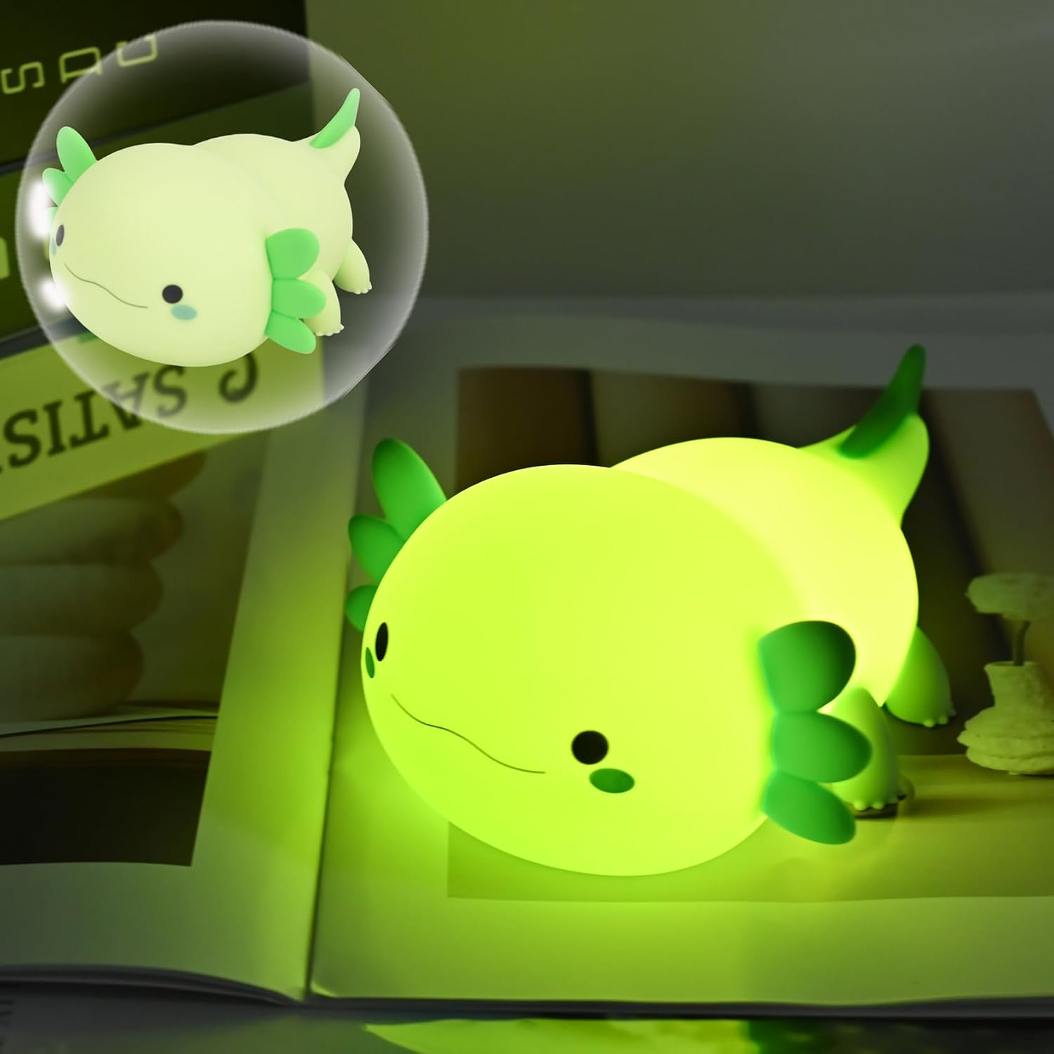 Cute Capybara Night Light,LED Squishy Animal Night Lamp,Soft Silicone Novelty Nightlight,Kids Funny Capybara Lamp Gifts,2 Level Dimmable Boys Girls Light Up Room Décor Rechargeable Touch Lamp
