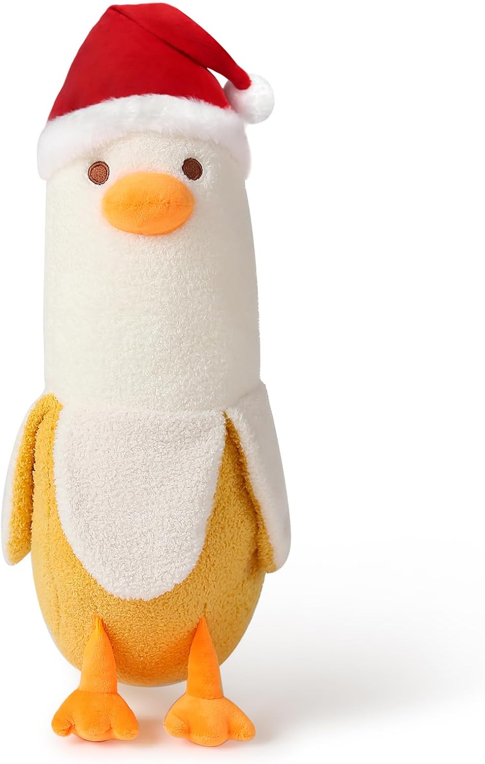 PEACH CAT Banana Duck Plush Toy Cute Plushie Hugging Plush Pillow Duck Stuffed Animal for Girls and Boys White 12"
