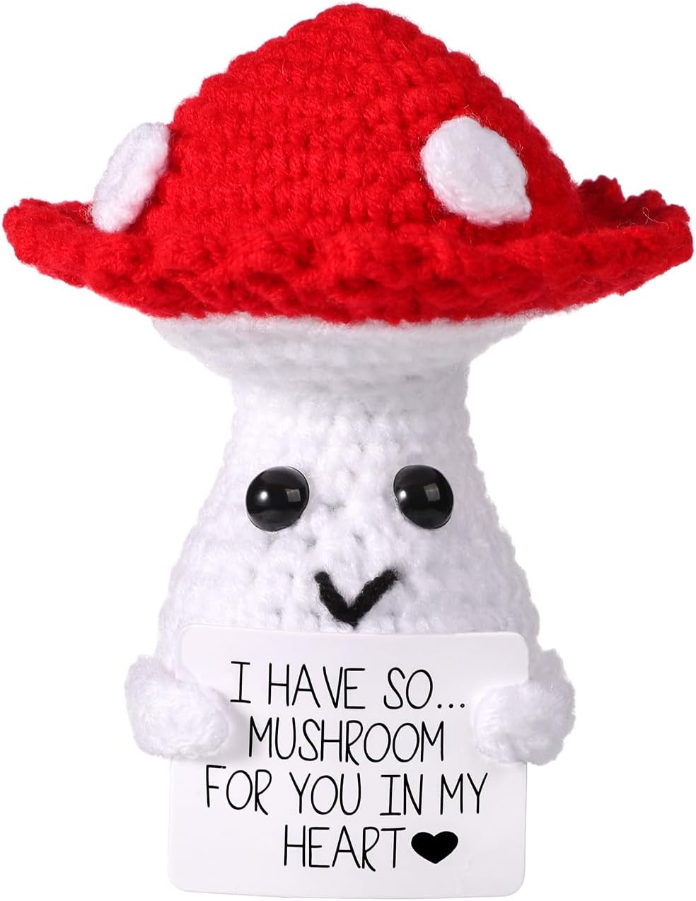 Mini Funny Positive Penguin, Cute Potato 2.6 Inch Knitted Penguin Toy with Positive Card Positive Penguin Crochet Doll Cheering Gift for Graduation Family Friend Encouragement Party Decoration(Gray)