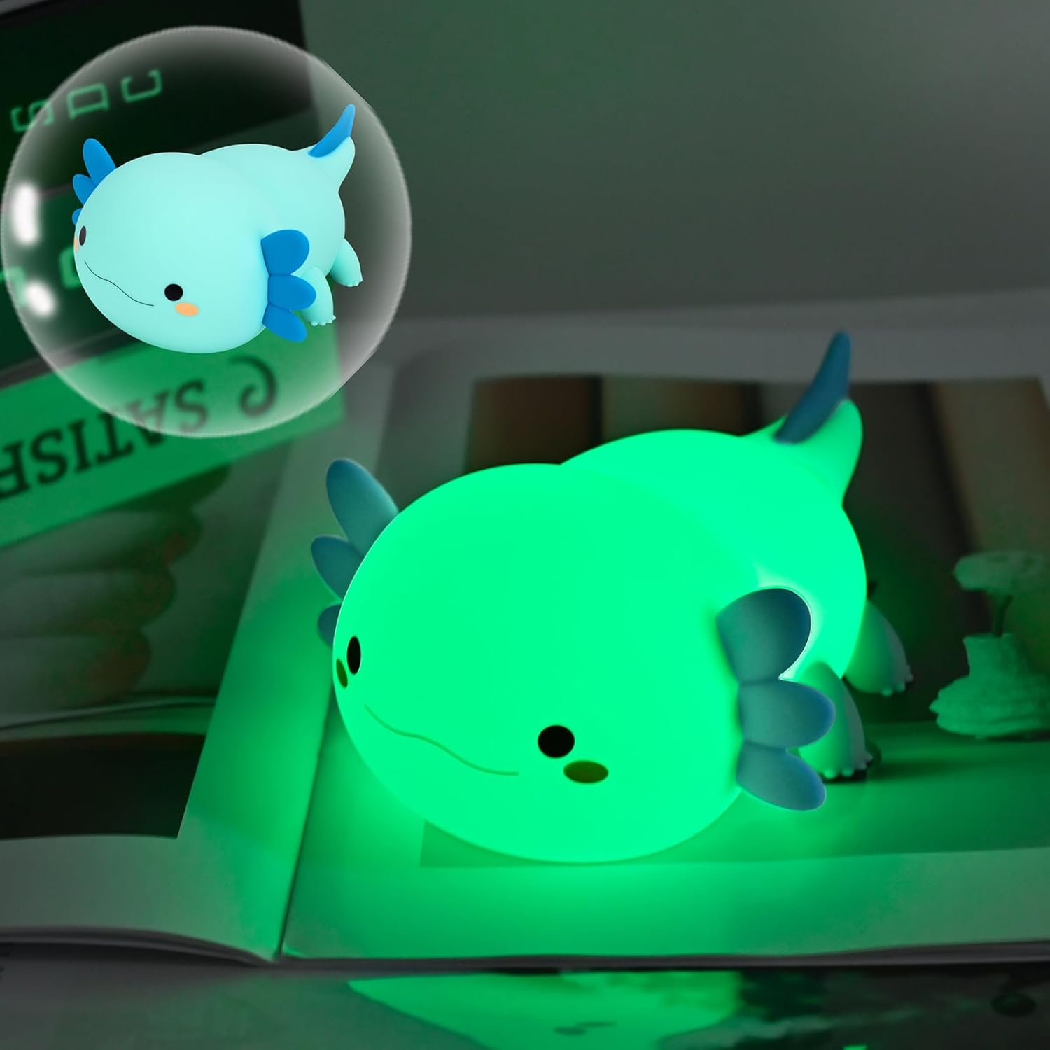 Cute Capybara Night Light,LED Squishy Animal Night Lamp,Soft Silicone Novelty Nightlight,Kids Funny Capybara Lamp Gifts,2 Level Dimmable Boys Girls Light Up Room Décor Rechargeable Touch Lamp
