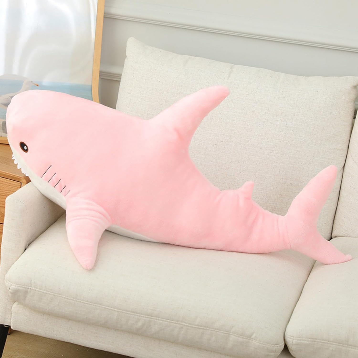 Ryttir 31 Inch XL Giant Shark Stuffed Animals,Chubbier Shark Pillow Soft Shark Plush Shark Body Pillow Stuffed Shark Décor, Perfect Chrismas Stress Relief Gift for Kids Women