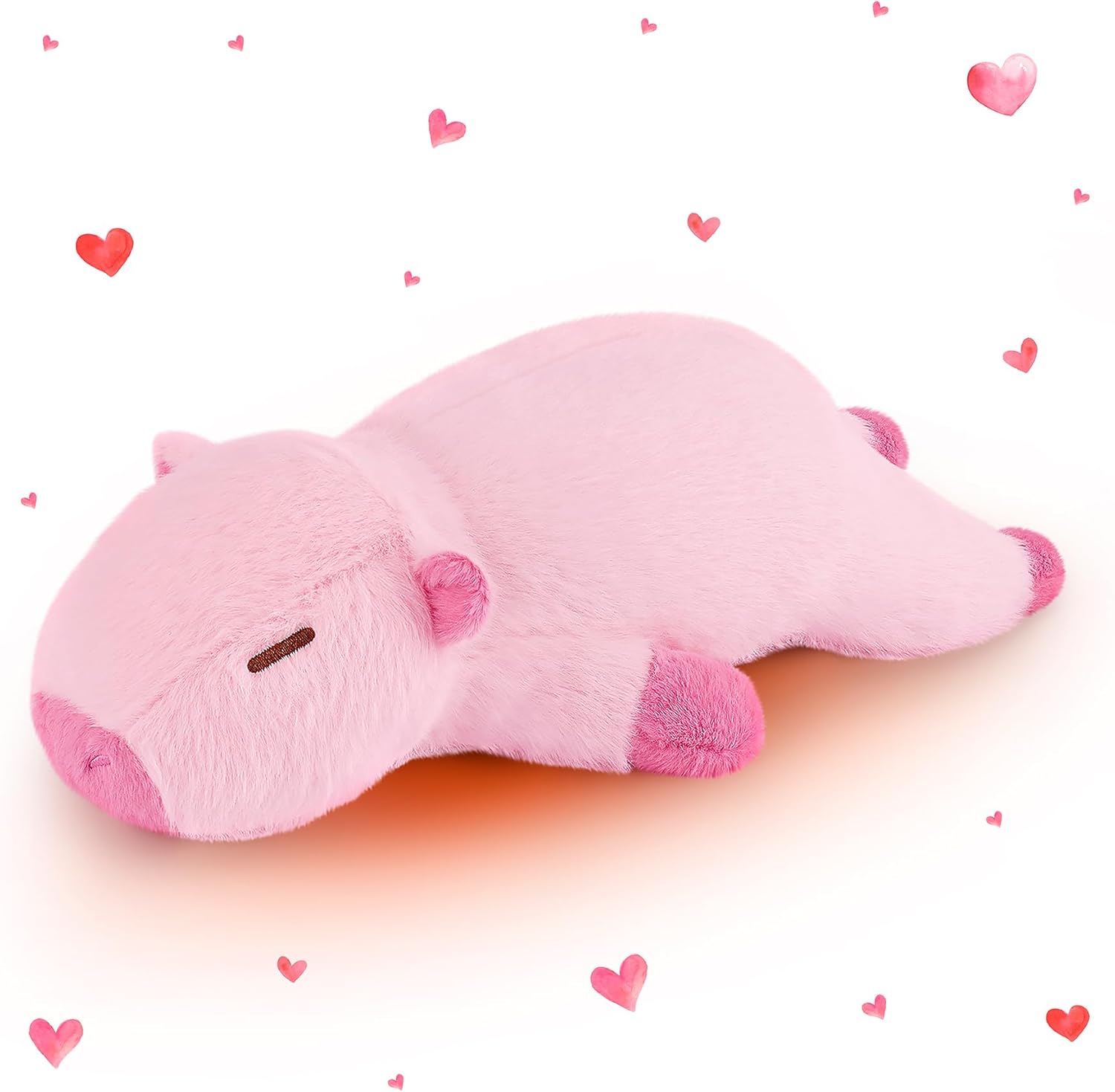 1.8lb Capybara Microwavable Heating Pad-14'' Cuddly Capybara Heating Pads for Cramps &Period Pain Relief for Women,Heatable & Coolable Stuffed Animals Bedtime Birthday Gift for Women Kids