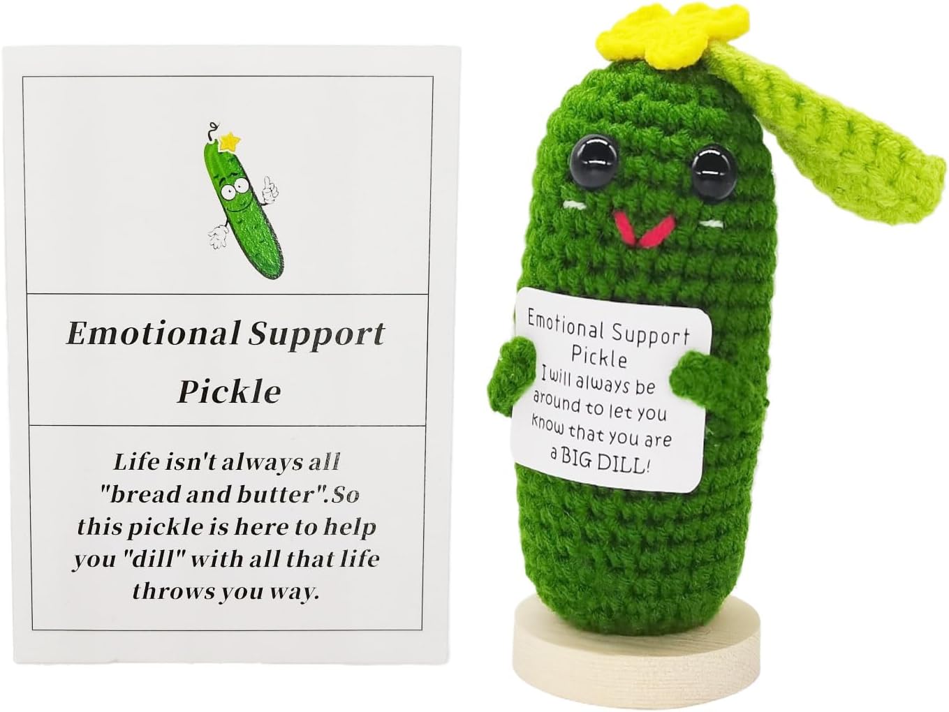 Mini Positive Cute Funny Life Potato Knitted Holding Card Creative Cute Crochet Decpr Cheer Up Valentine Gifts for Lovers, Emotional Support Gift for Friends, Family, Collegues,Co-Workers