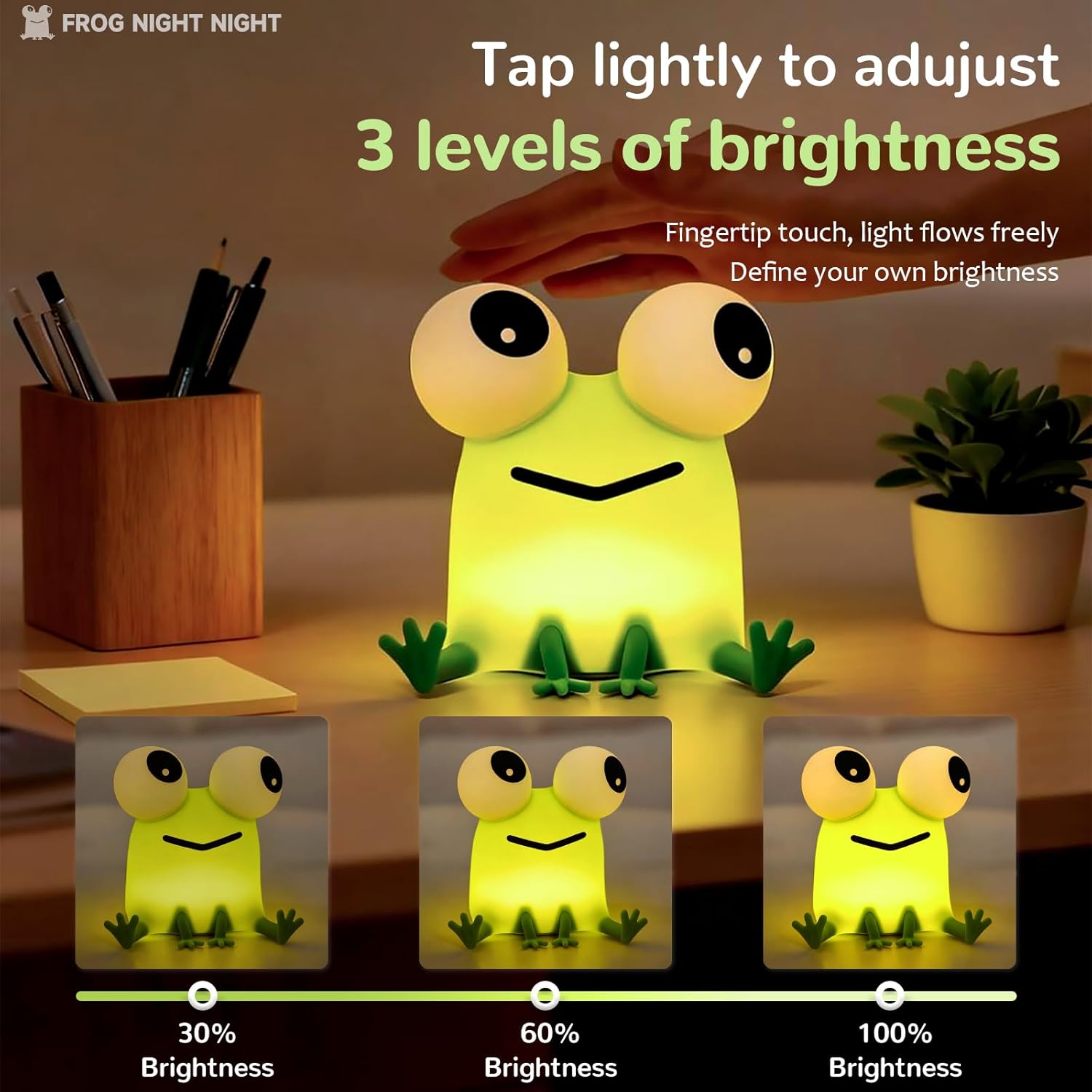 Frog Night Light for Kids, Dimmable Silicone Night Light for Nursery,Frog Lamp Suitable for Boys and Girls Room Decor