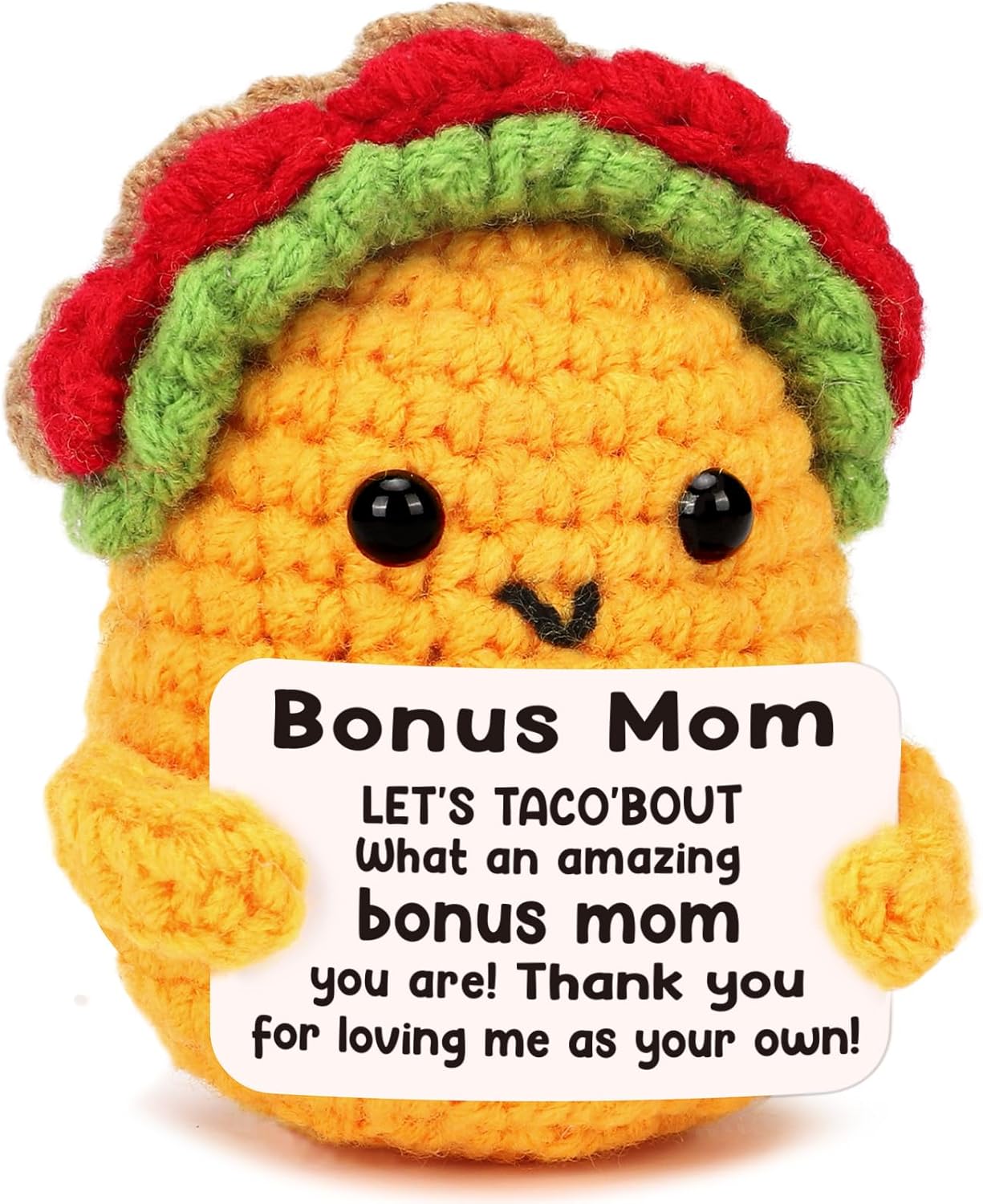 Positive Crochet Taco Birthday Gifts for Women Men Valentines Decor Easter Basket Stuffers Essentials Gift Kids Son Mom Dad Daughter Sister Friend Coworkers Self Care Emotional Inspirational Support