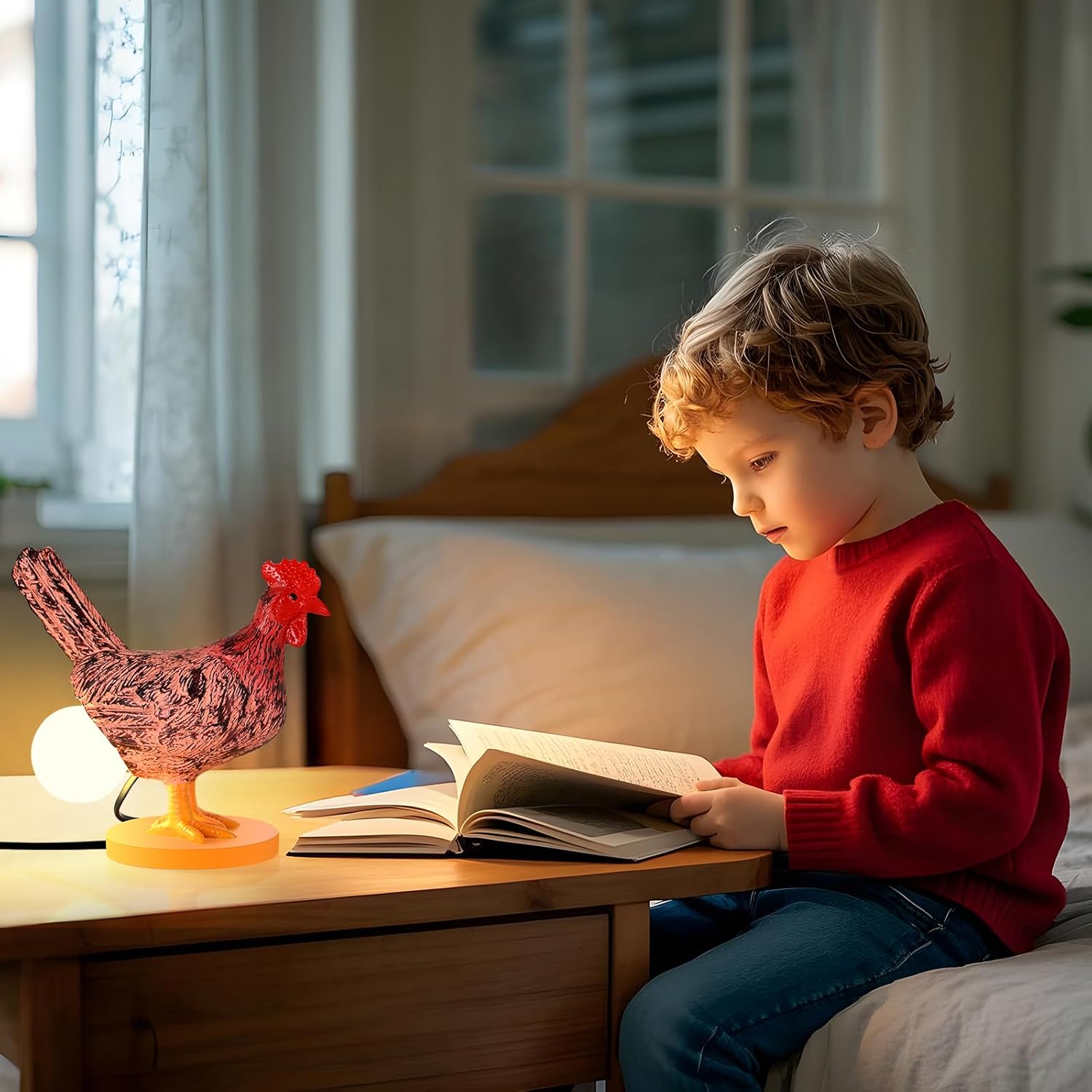 Chicken Egg Lamp, Funny Chicken Butt Night Light with Egg, Lifelike Rooster Lamp with Bulb, 3D Chicken Lights for Easter, Christmas, Birthdays Various Festivals Gift - Yellow