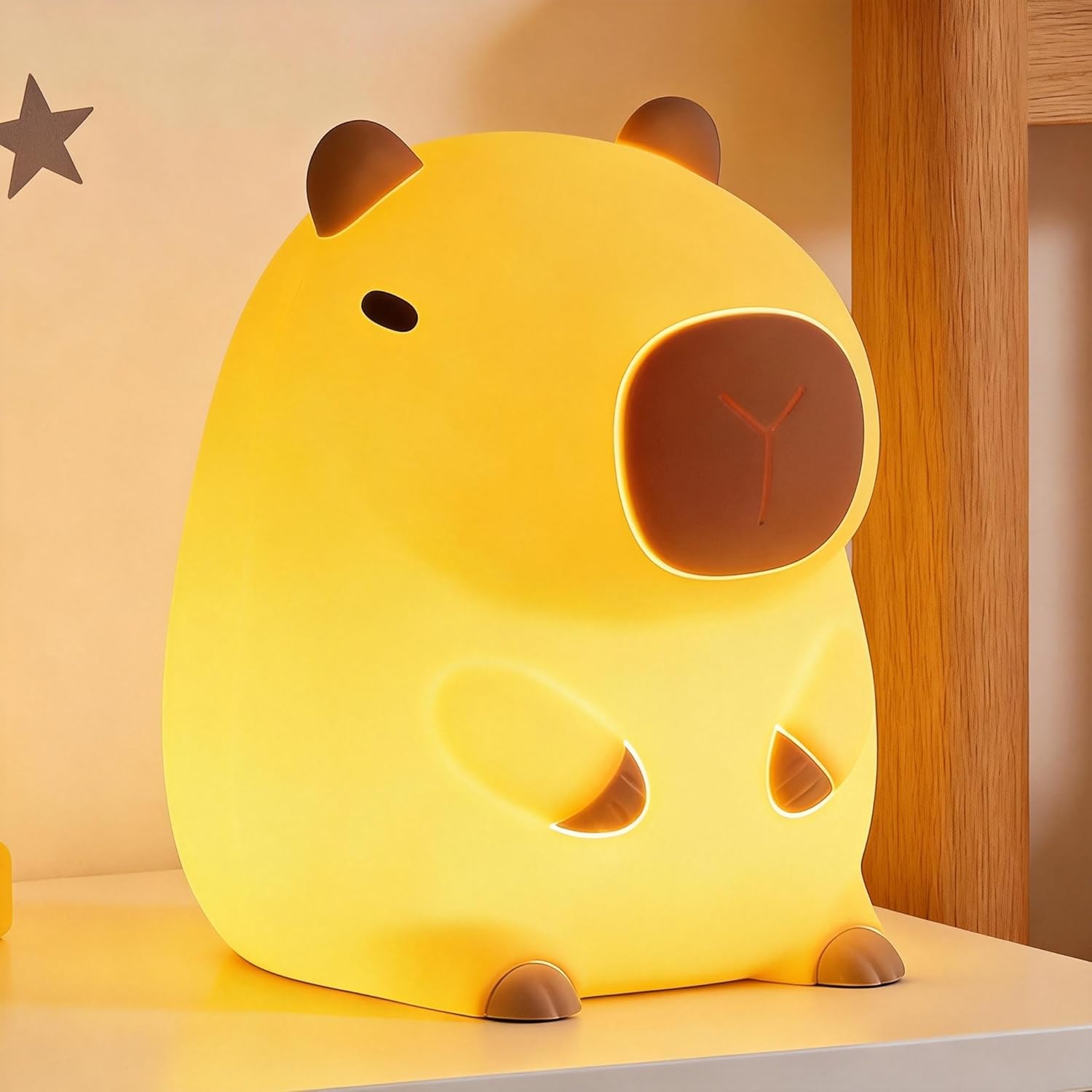 Amaredom Plunger Night Light, Cute Plunger Lamp, Wooden Bar Silicone Funny Nightlight, Rechargeable LED Funny Flashlight with 30 Minutes Timer & One Button Control, Bedroom, Washroom, Living Room