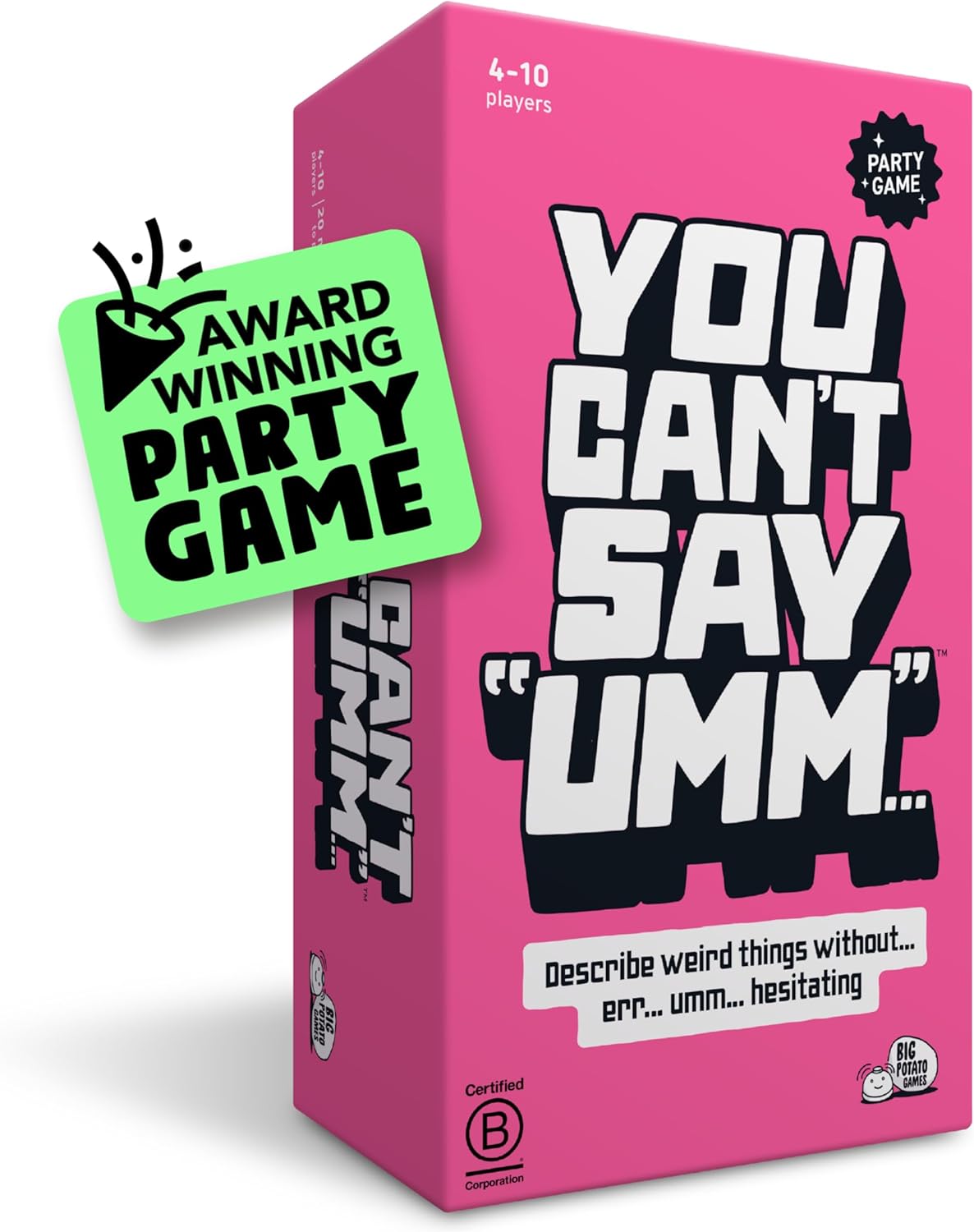 Big Potato You Can't Say UMM: A Party Game for Family and Adults, Fast-Paced Family Word Game, Must Have for Game Night, Bonus Content Included