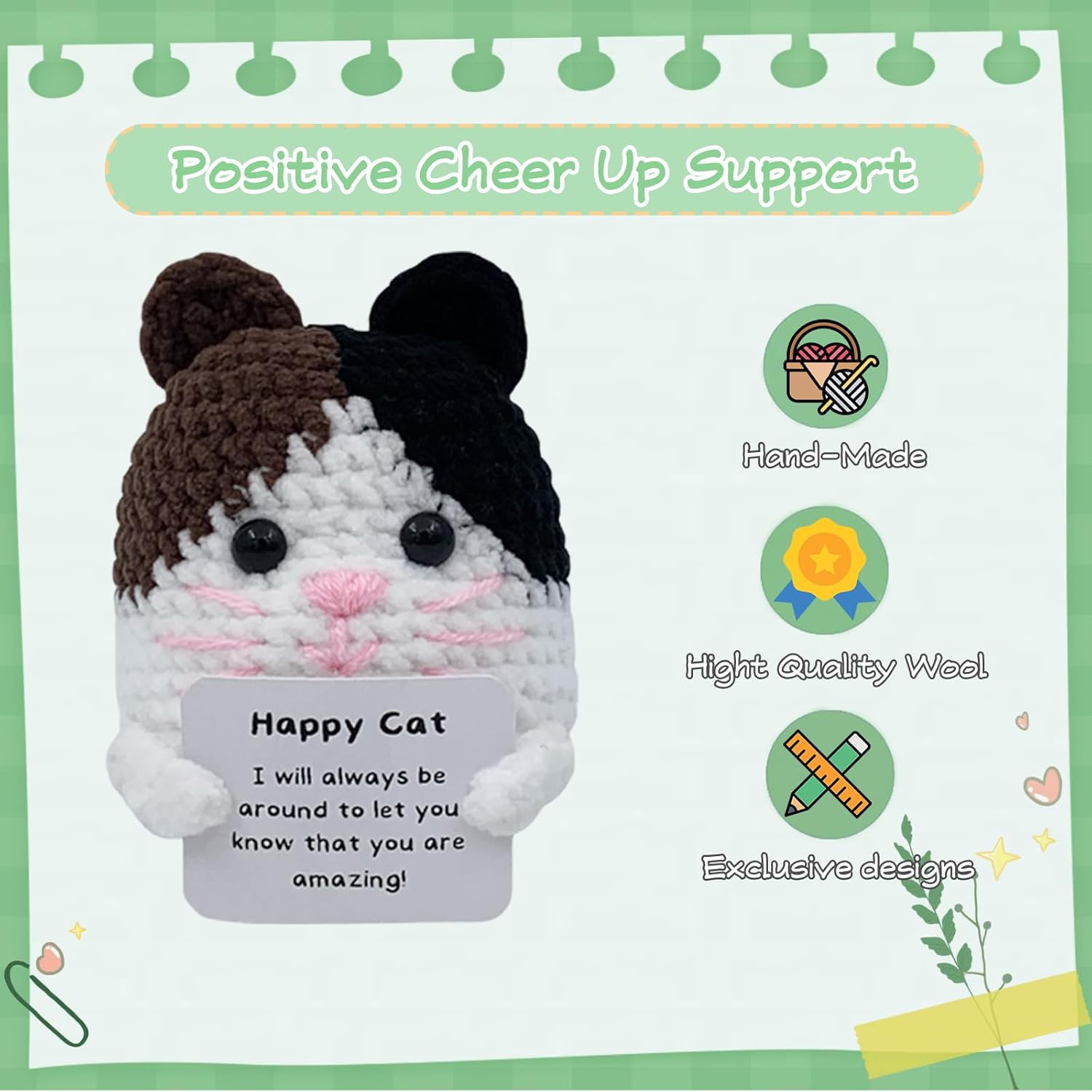 10Pcs Bulk Valentines Day Gifts for Women Coworkers Kids Adults Decor Positive Crochet Mini Animals Teacher Employee Staff Appreciation Thank You Gift Small Cute Toy for Men Teens