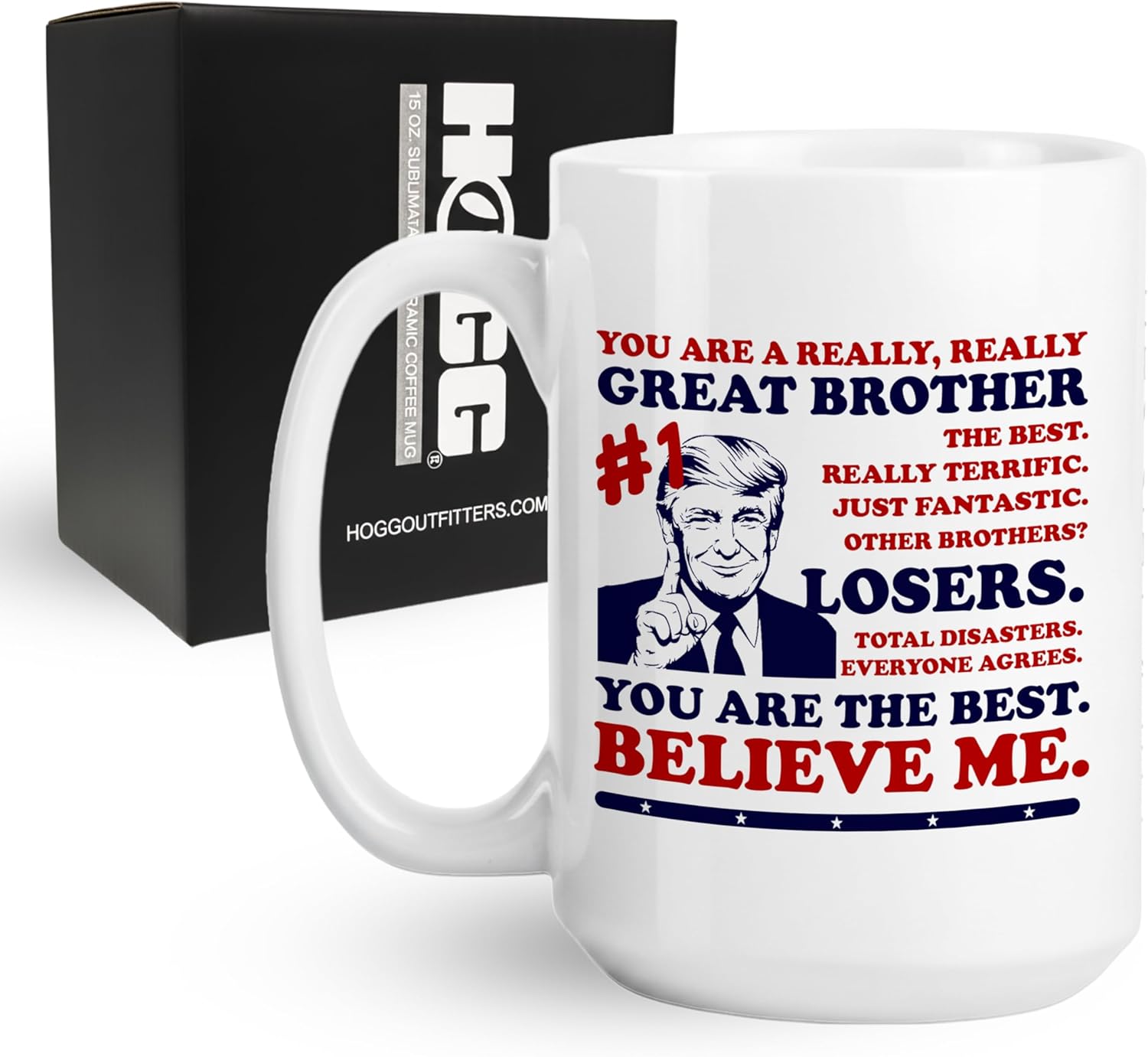 Hogg Best Dad Mug, 15 oz Ceramic Funny Fathers Day Cup, Best Dad Ever Coffee Mug, Funny Christmas Gifts for Family, Coffee Gifts for Fathers Day