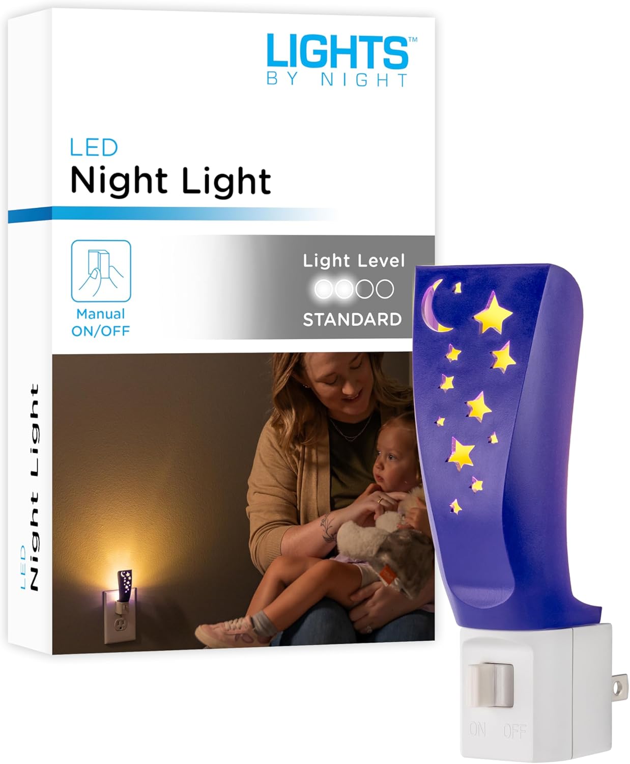 Lights By Night Tropical Aqualites LED Night, Plug-in, Color Changing, Light Sensing, Auto On/Off, for Kids, Under the sea, Fish, Bedroom, Bathroom, Playroom, 10908