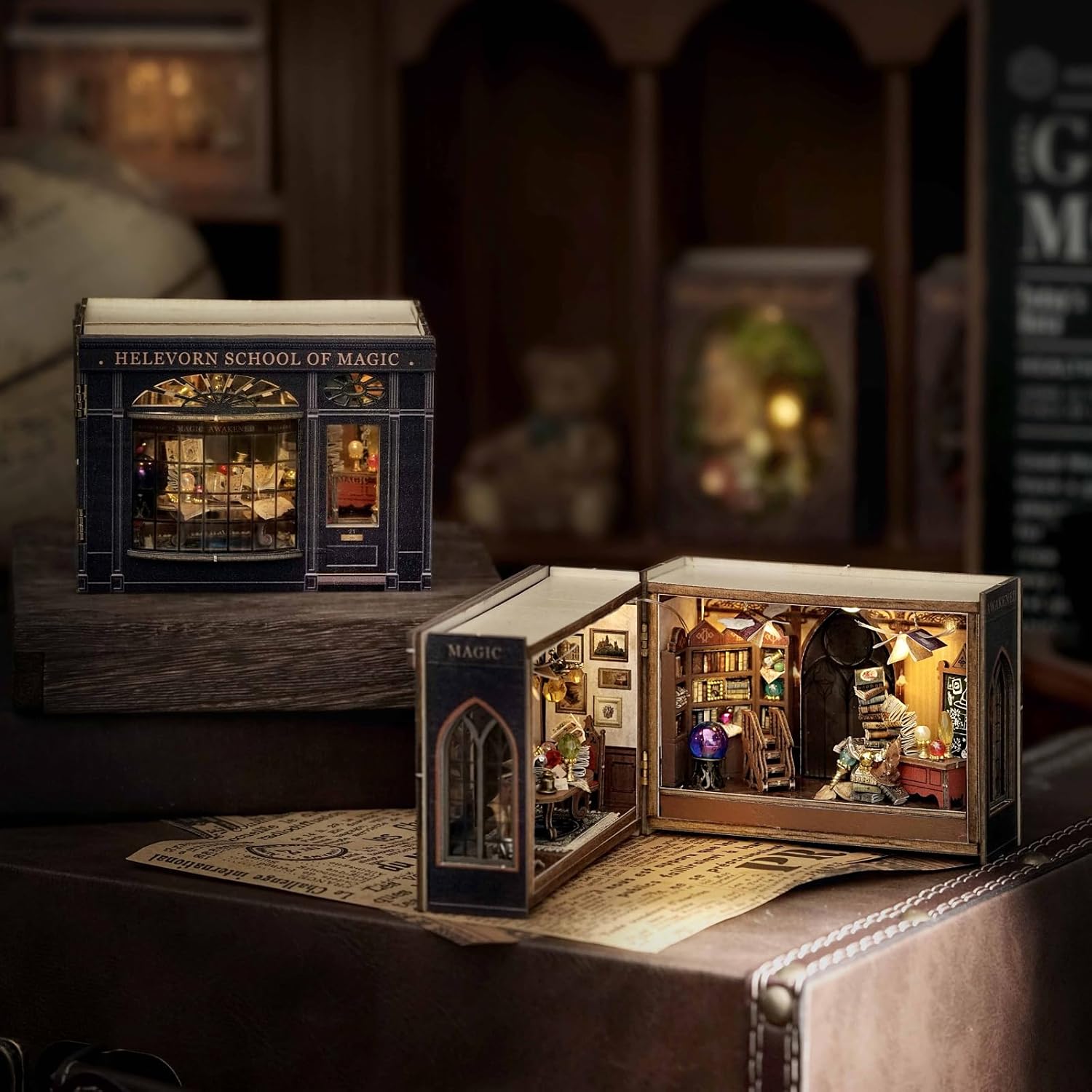 DIY Miniature House Kit, CUTEROOM Mini House Kit for Adult to Build, Wooden Dollhouse Making Kit with Furniture, Christmas Birthday Gifts