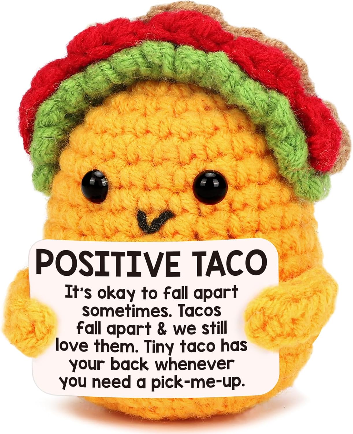 Mini Emotional Taco Support 21st 30th 40th Birthday Gifts for Women Men Easter Basket Stuffers Essentials Teen Boys Girls Friend Sister Mom Dad Coworker Inspirational Self Care Positive Crochet Animal