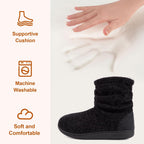 LongBay Women's Cozy Winter Slipper Boots Warm Chenille Knit Bootie Memory Foam Non-Slip Indoor Outdoor House Shoes