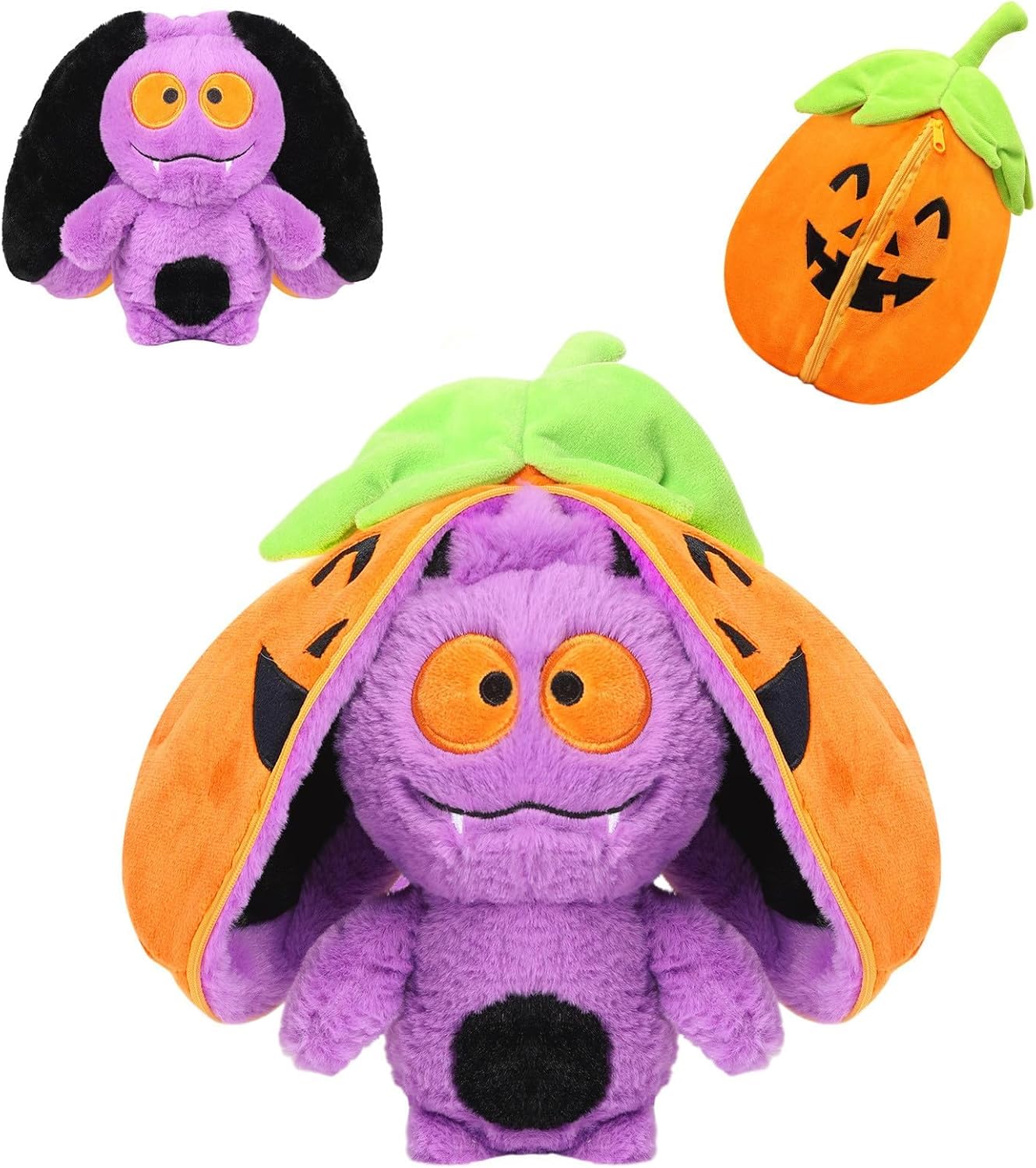 MIAODAM Bunny Stuffed Animal Reversible Cuddle Bunny Stuffed,Strawberry Bunny Transformed Rabbit Plush Zipper,Turns Into Ears Bunnies Plushies Toy Cute Stuffy Doll Easter Girlfriend Gift