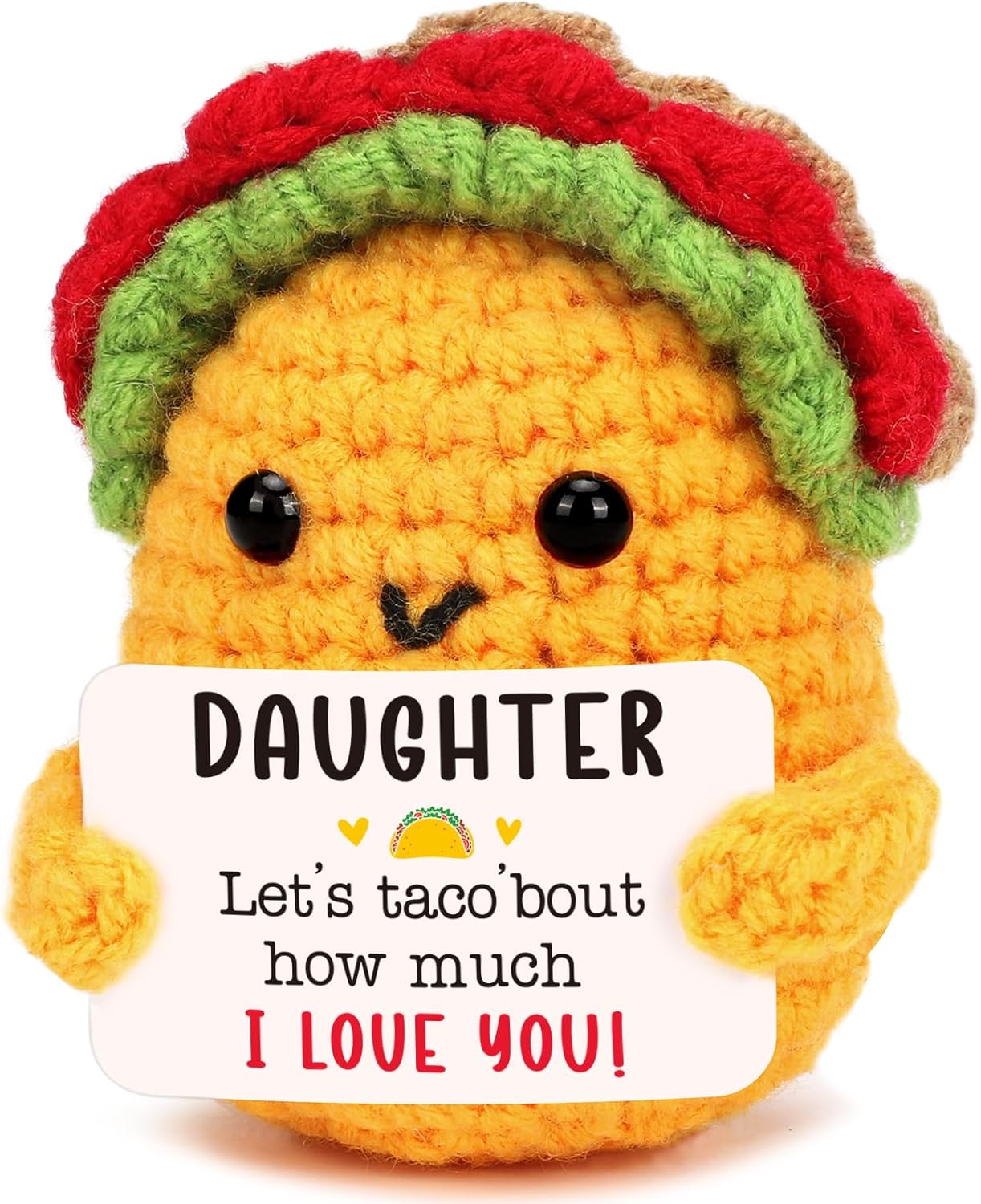 Mini Emotional Taco Support 21st 30th 40th Birthday Gifts for Women Men Easter Basket Stuffers Essentials Teen Boys Girls Friend Sister Mom Dad Coworker Inspirational Self Care Positive Crochet Animal