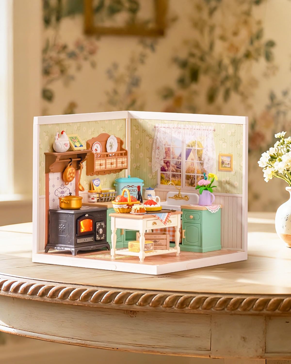 Rolife Super Creator Kits, Tiny House Building Blocks for Little Dolls, DIY Plastic Mini House Model Building Kits for Teens Aged 14+, DIY Crafts/Hobbies for Adult(Farmhouse Kitchen)