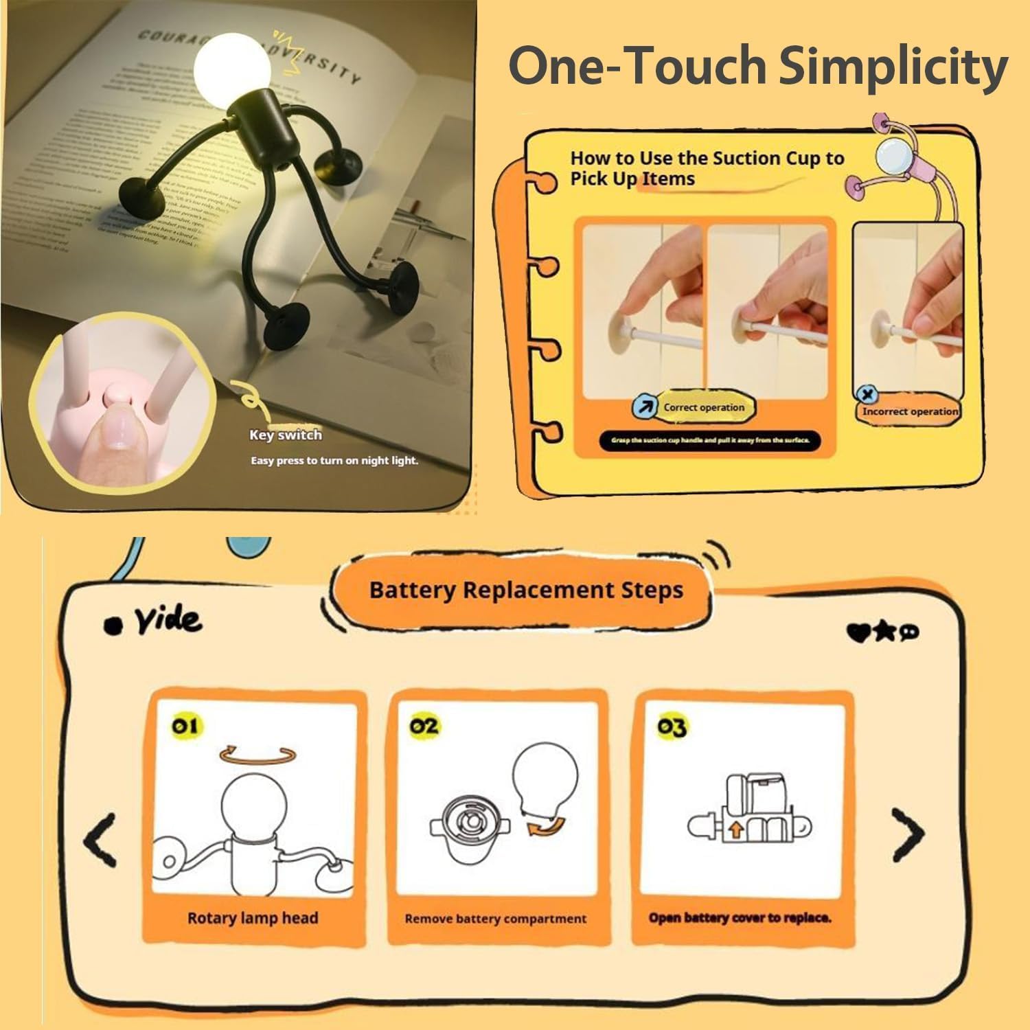 Changeable Shape Funny Sportsman Night Light, 2025 New Little Man Lights with Suction Cups, Mini Funny Sportsman Night Light for Bedroom, Bathroom, Corridor, Kitchen (Black)