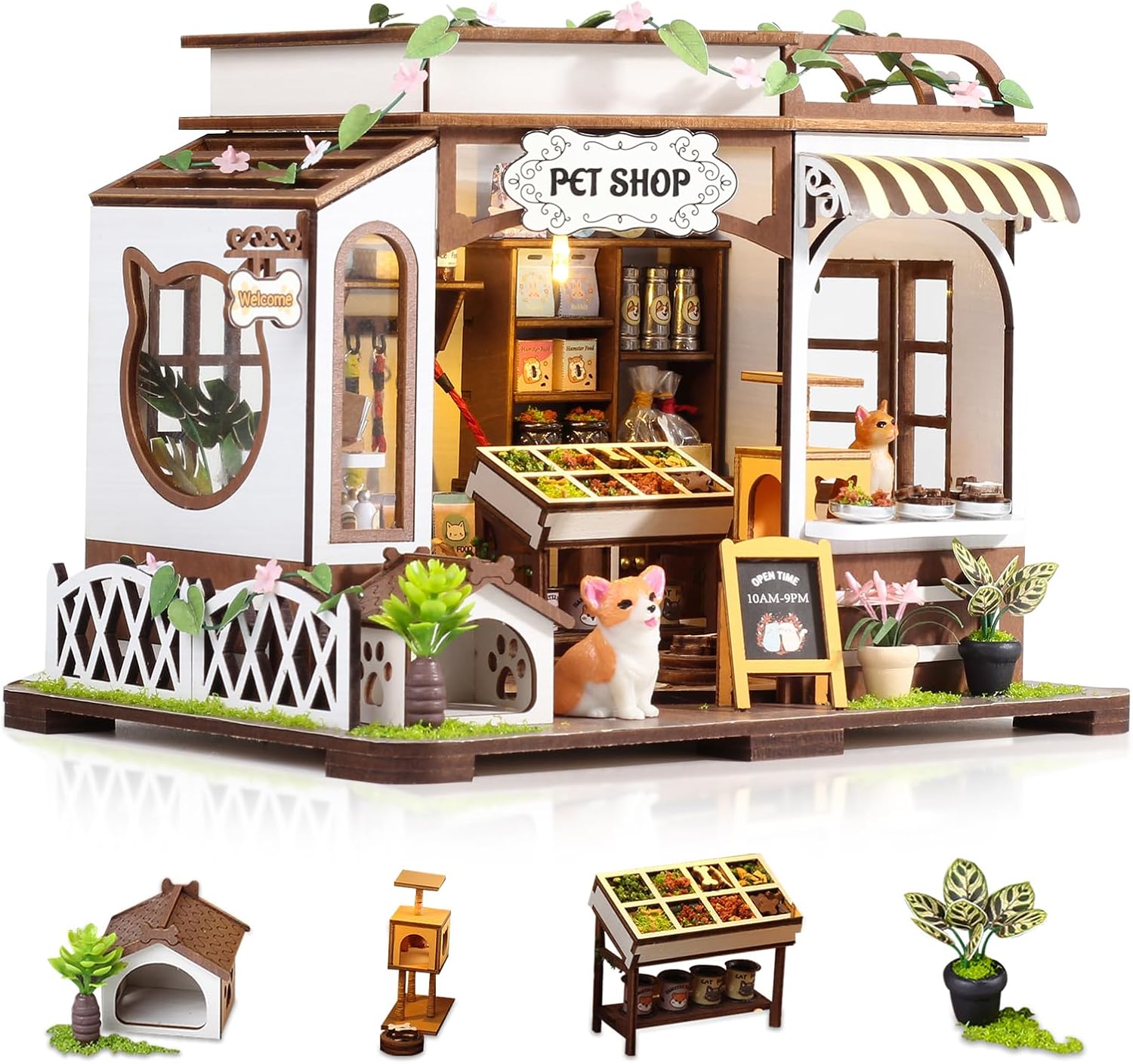 GuDoQi DIY Miniature Dollhouse Kit, Tiny House kit with Music, Miniature House Kit 1:24 Scale, Great Handmade Crafts Gift for Birthday, Christmas Night