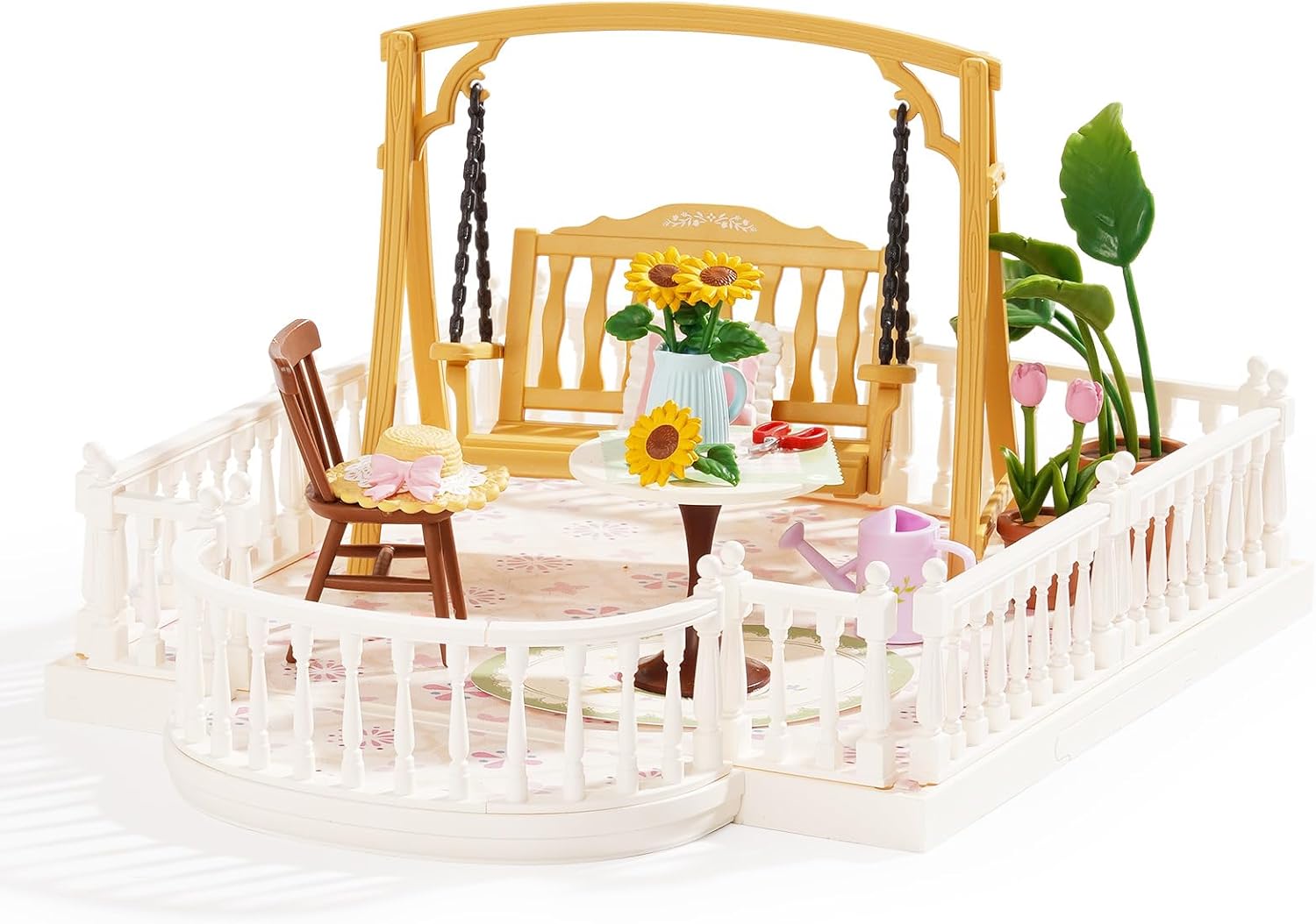 Rolife Super Creator Accessories Sunny Break Terrace, Tiny House Building Blocks for Little Dolls, DIY Plastic House Model Building Kits for Teens, DIY Crafts/Hobbies for Adults (Sunny Break Terrace)