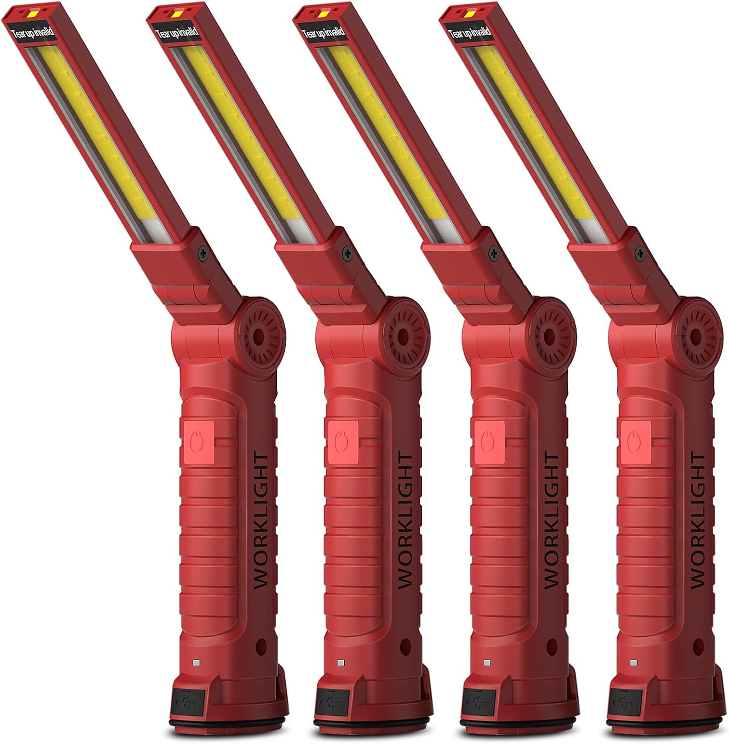 Coquimbo Mens Valentines Day Tool Gifts for Him Boyfriend Husband, Rechargeable LED Work Light BBQ Grill with Magnetic Base Hook, 360° Rotate Mechanic Flashlight Dad Birthday Gifts (2 Pack Black)