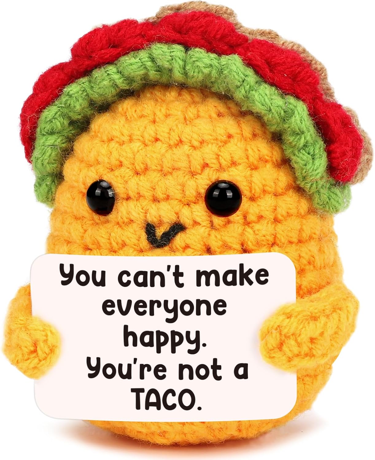 Mini Emotional Taco Support 21st 30th 40th Birthday Gifts for Women Men Easter Basket Stuffers Essentials Teen Boys Girls Friend Sister Mom Dad Coworker Inspirational Self Care Positive Crochet Animal