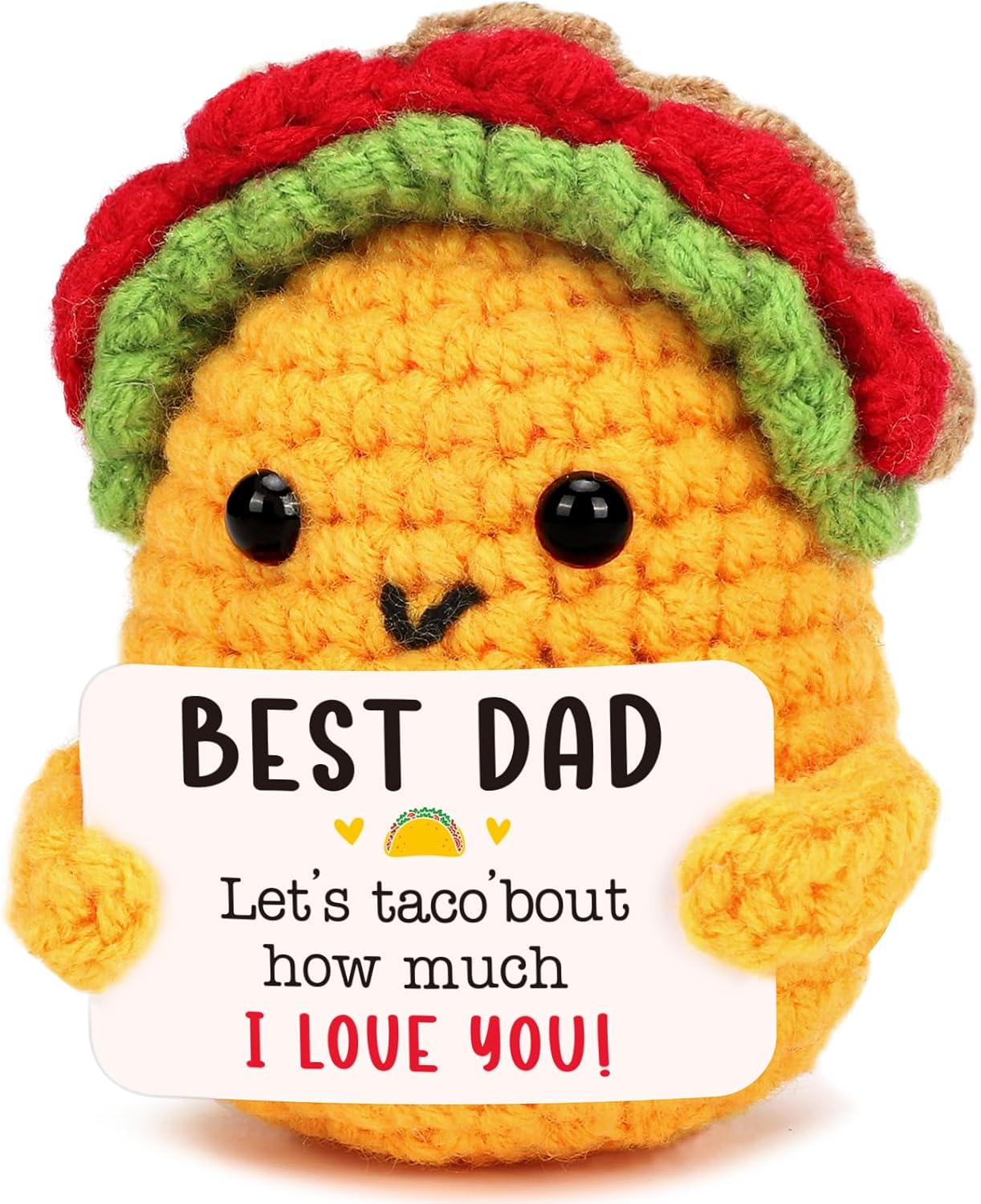 Mini Emotional Taco Support 21st 30th 40th Birthday Gifts for Women Men Easter Basket Stuffers Essentials Teen Boys Girls Friend Sister Mom Dad Coworker Inspirational Self Care Positive Crochet Animal