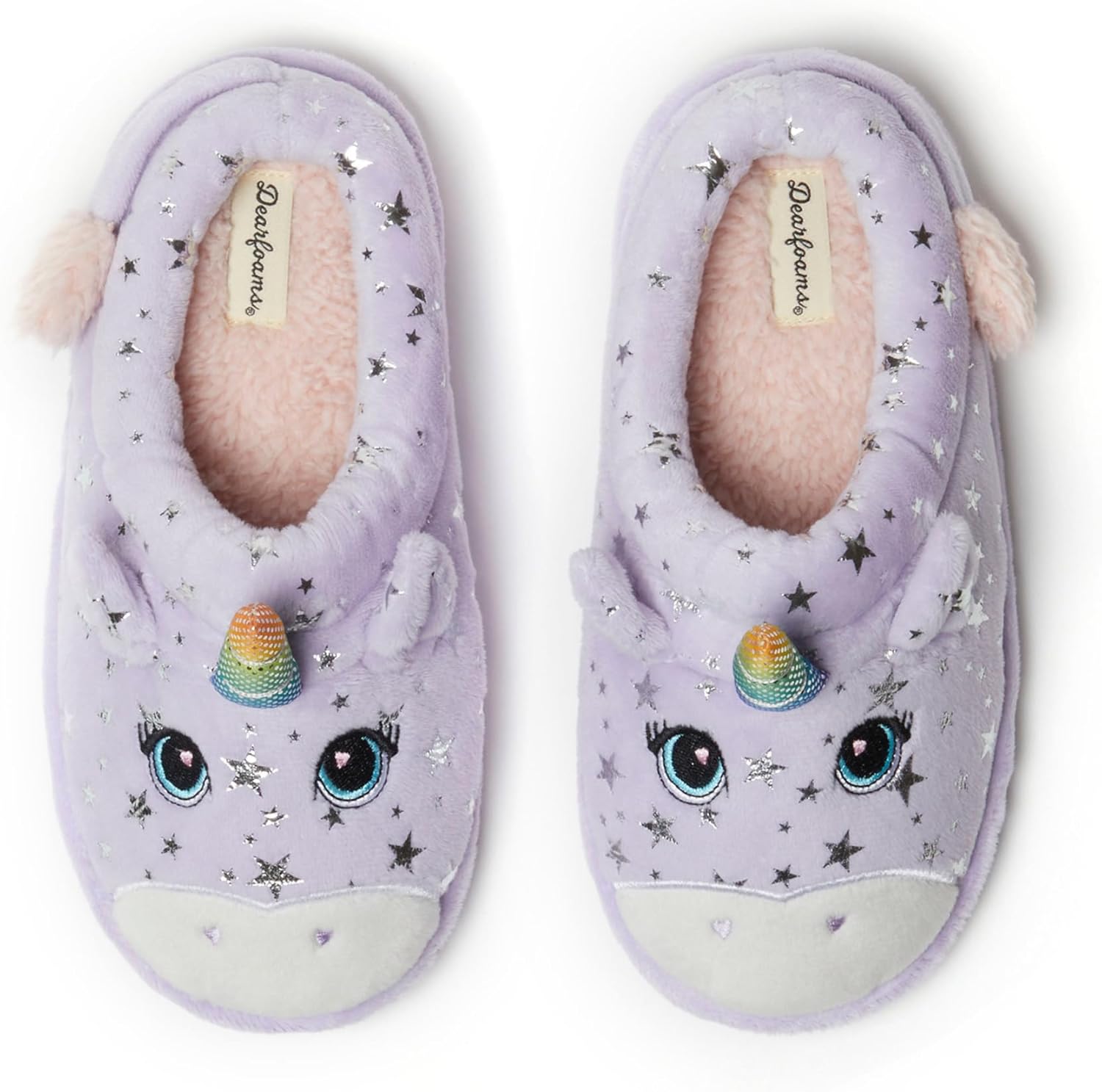 Dearfoams unisex-child Kids Toddlers Whimsical Animal Critter Washable Slipper