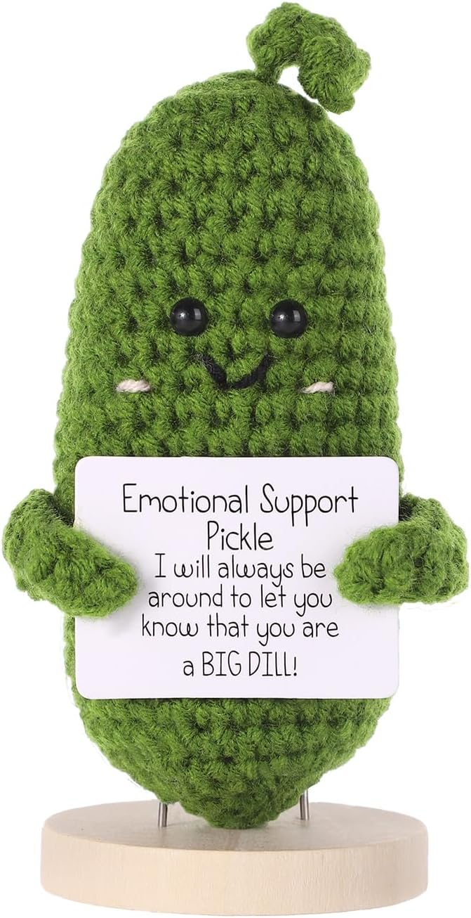 Mini Funny Positive Penguin, Cute Potato 2.6 Inch Knitted Penguin Toy with Positive Card Positive Penguin Crochet Doll Cheering Gift for Graduation Family Friend Encouragement Party Decoration(Gray)