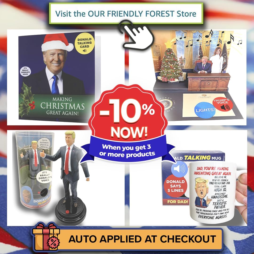 Donald Trump Pop Up Birthday Card with Real Voice, Lights & Music, Oval Office 3D Scene Plays Hail to the Chief, Funny Political Birthday Card for Dad, Republican Gag Gift, Original Cake Design