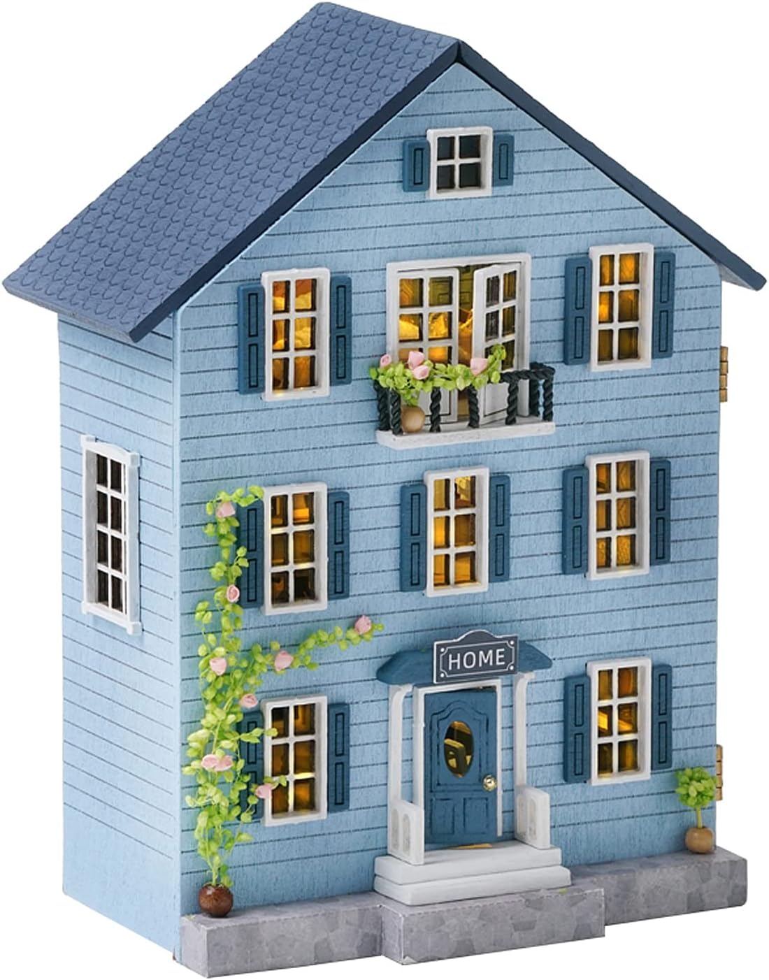 CUTEROOM Wooden Miniature House Kit - DIY Tiny House Making Kit with Furniture, Dollhouse Gift for Women and Girls (Romantic Castle)