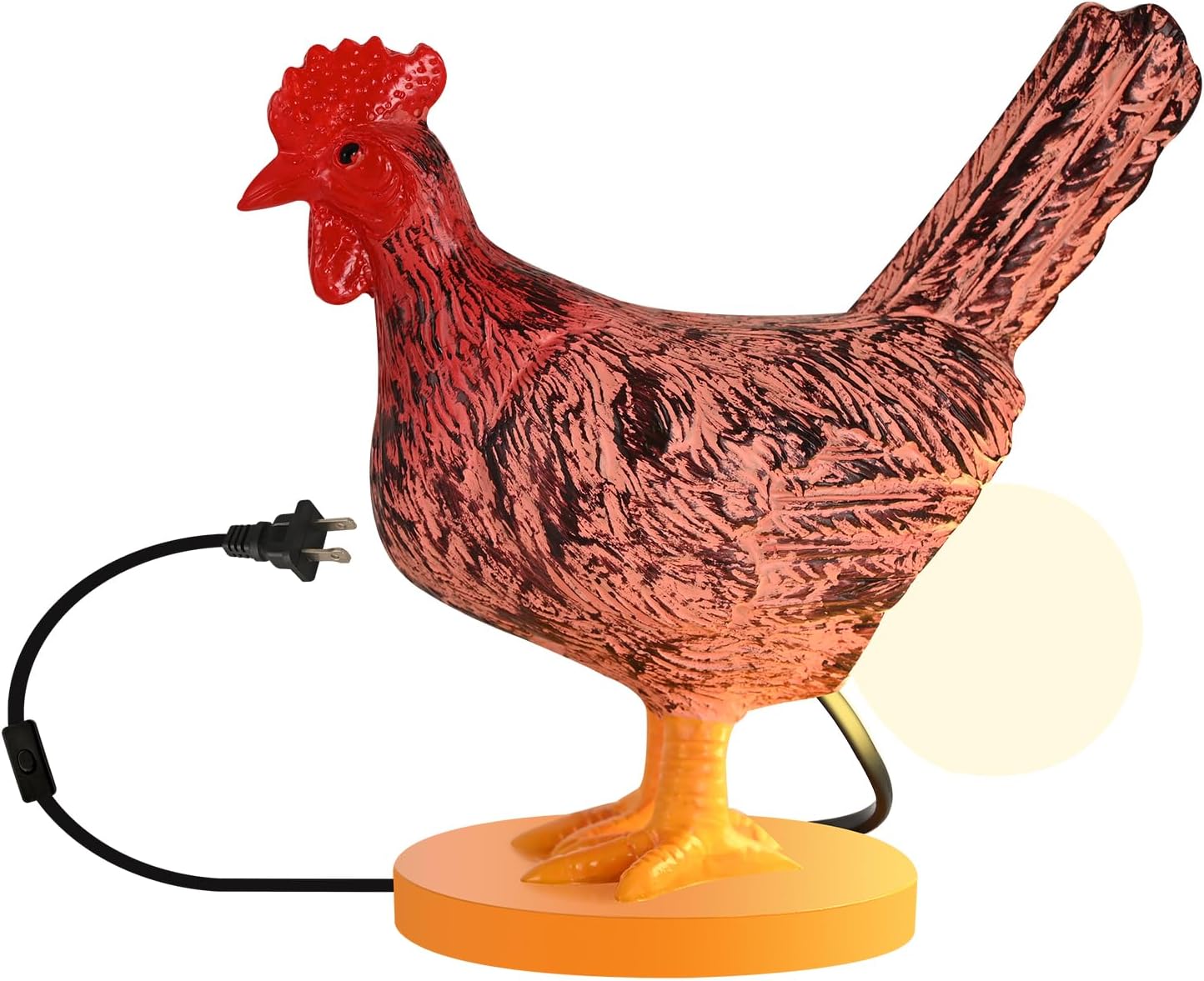 Chicken Egg Lamp, Funny Chicken Butt Night Light with Egg, Lifelike Rooster Lamp with Bulb, 3D Chicken Lights for Easter, Christmas, Birthdays Various Festivals Gift - Yellow