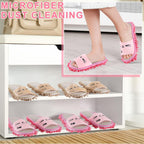 Wesiti 4 Pairs Washable Mop Slippers Microfiber Funny Mop Shoes Floor Cleaning Slippers for Women Home Floor(Novel,Pink, Nude)
