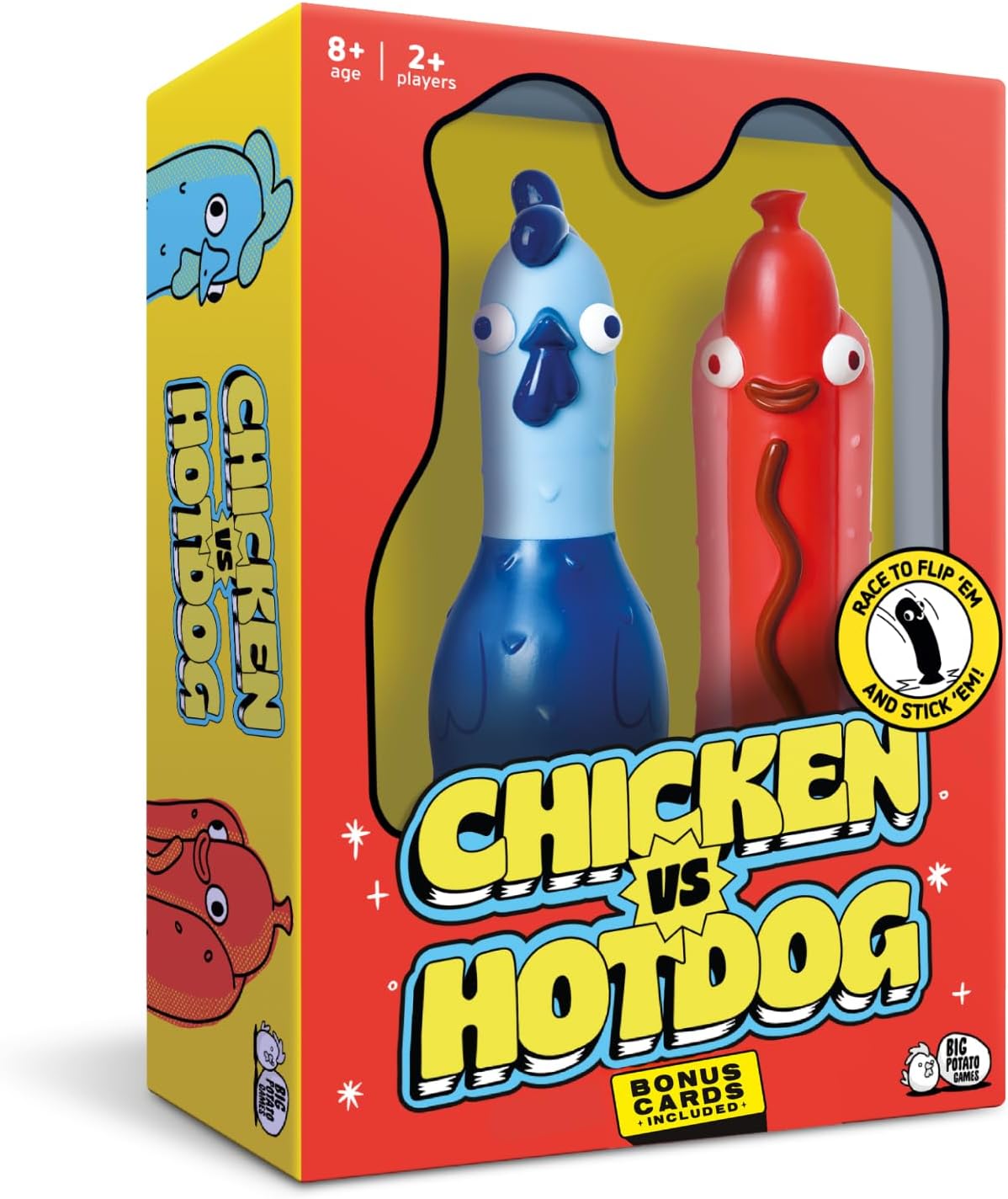 Big Potato Chicken vs Hotdog: Funniest Party Game You'll Ever Play | Flippin' Fun for Family, Adults and Kids | Bonus Content Included | Perfect Easter Basket Stuffer Game