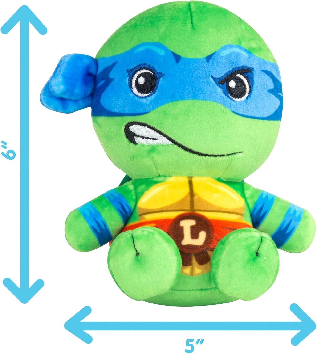 Club Mocchi-Mocchi- Teenage Mutant Ninja Turtles Plush - TMNT Leonardo Plushie - Ninja Turtle Stuffed Animal Toys and Room Decor - Plush Collectible TMNT Figures - 6 inch