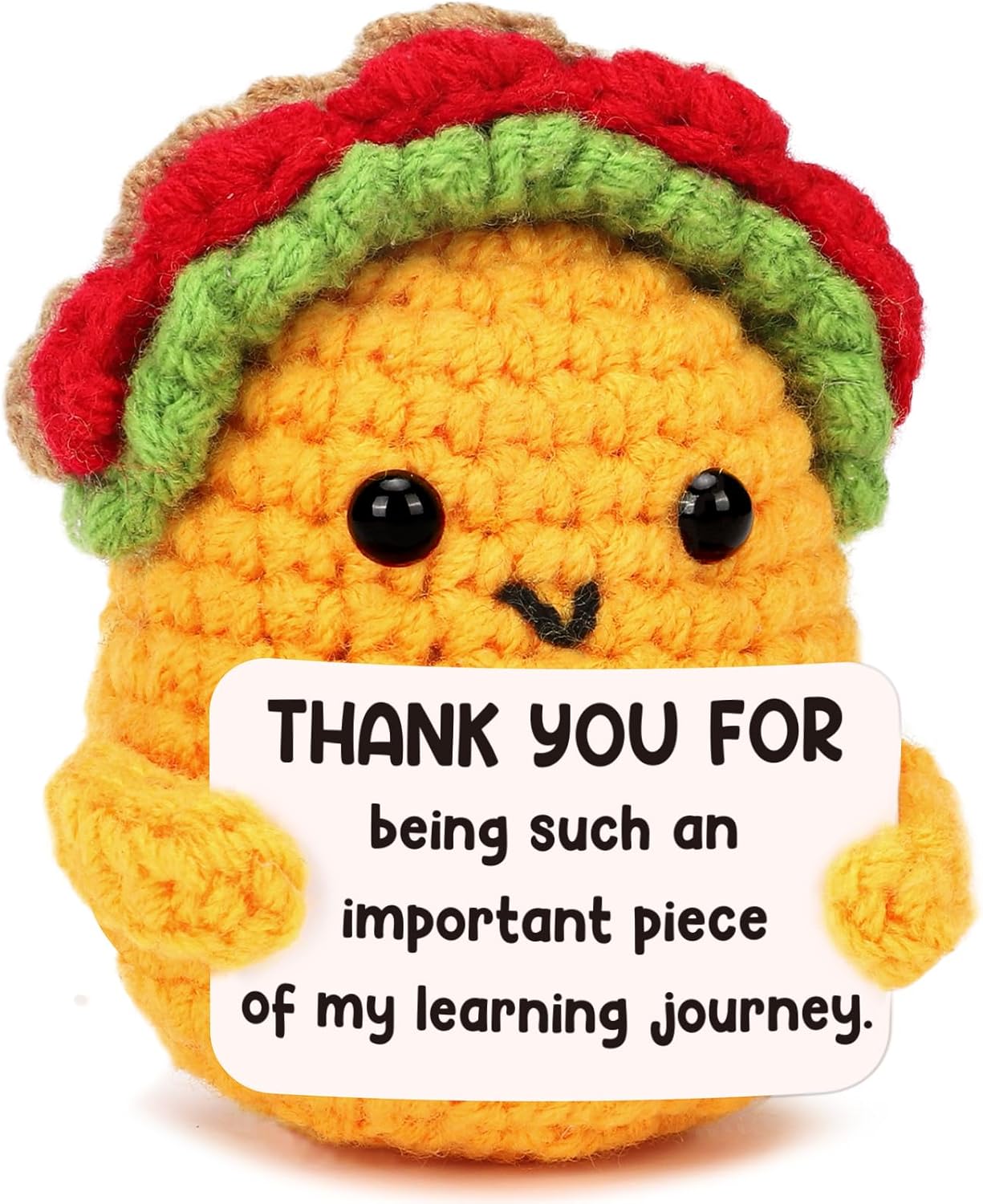 Positive Crochet Taco Birthday Gifts for Women Men Valentines Decor Easter Basket Stuffers Essentials Gift Kids Son Mom Dad Daughter Sister Friend Coworkers Self Care Emotional Inspirational Support