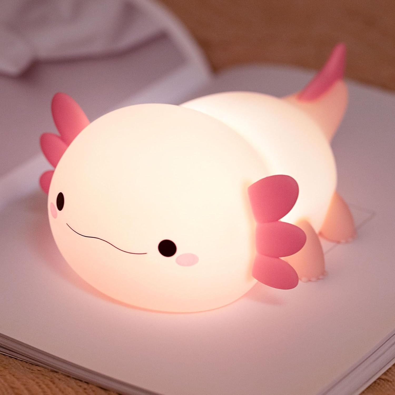 Cute Capybara Night Light,LED Squishy Animal Night Lamp,Soft Silicone Novelty Nightlight,Kids Funny Capybara Lamp Gifts,2 Level Dimmable Boys Girls Light Up Room Décor Rechargeable Touch Lamp