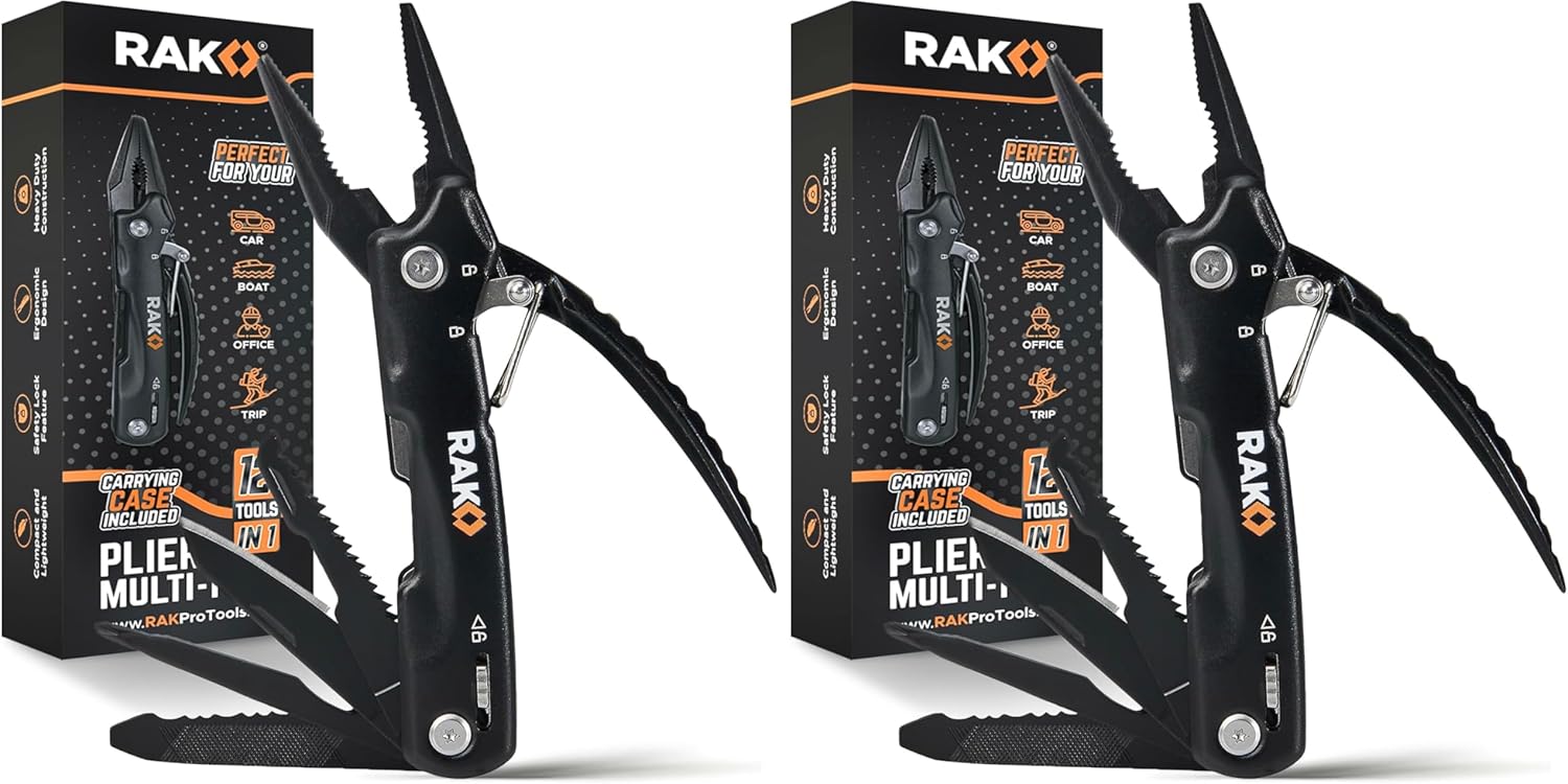 RAK Multitool Pen - Multi-Tool Pen Set 11 in 1, LED Light, Screwdrivers, Level, Ruler, Bottle Opener, and Stylus. Cool Gadgets Gifts for Men, Dad, EDC Tactical Pen Tool, Gift-Ready Box, Pack of 2