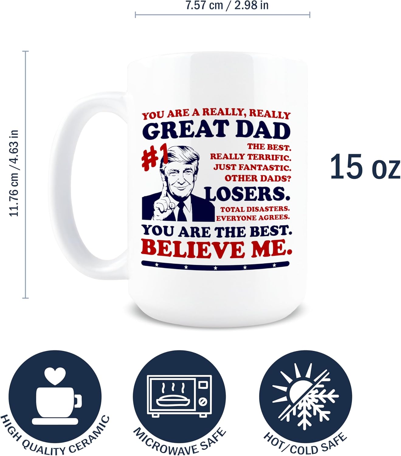 Hogg Best Dad Mug, 15 oz Ceramic Funny Fathers Day Cup, Best Dad Ever Coffee Mug, Funny Christmas Gifts for Family, Coffee Gifts for Fathers Day