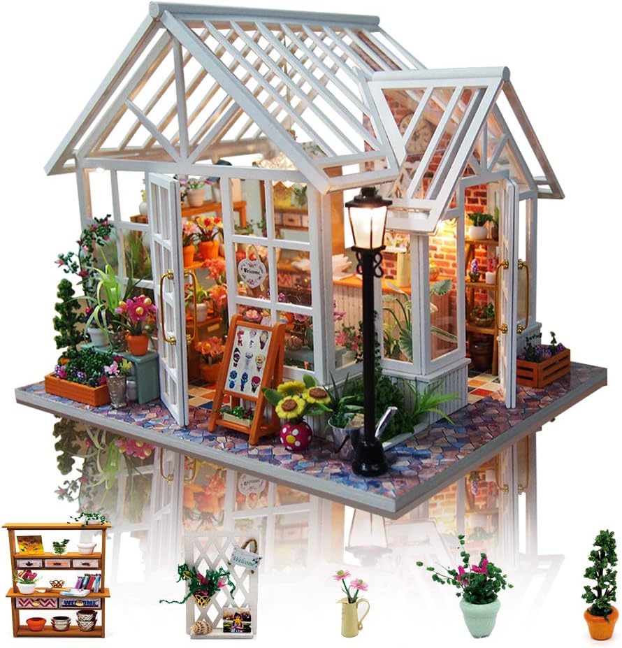 GuDoQi DIY Miniature Dollhouse Kit, Tiny House kit with Music, Miniature House Kit 1:24 Scale, Great Handmade Crafts Gift for Birthday, Christmas Night